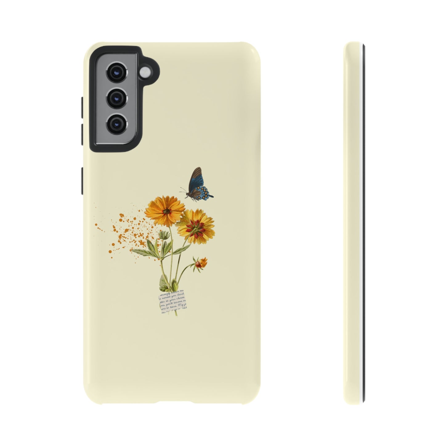 Butterfly Sunflowers Phone Case | iPhone 15 Plus/ Pro, 14, 13, 12| Google Pixel 7, Pro, 5| Samsung Galaxy S23 All Major Phone Models