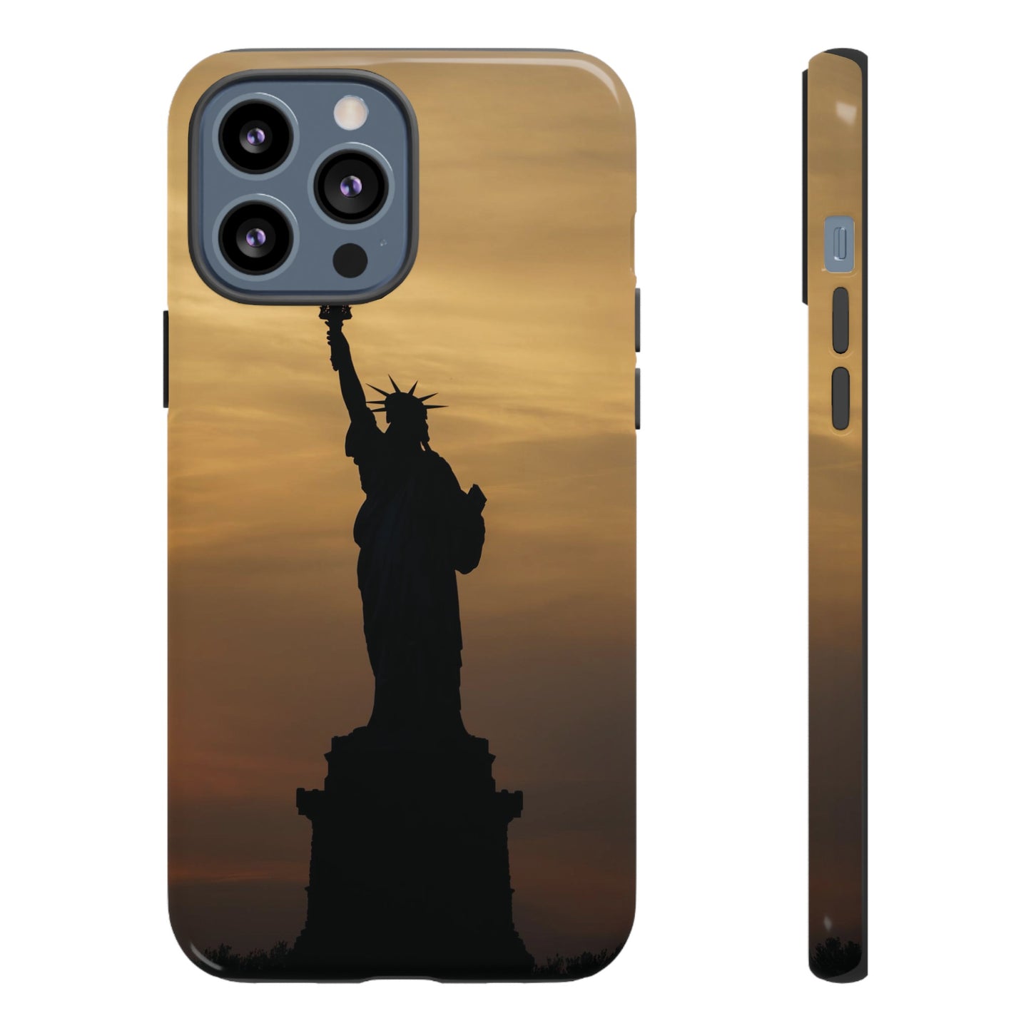 Silhouette Statue Of Liberty Wallpaper Phone Case | iPhone 15 Plus/ Pro, 14, 13, 12| Google Pixel 7, Pro, 5| Samsung Galaxy S23 All Major Phone Models