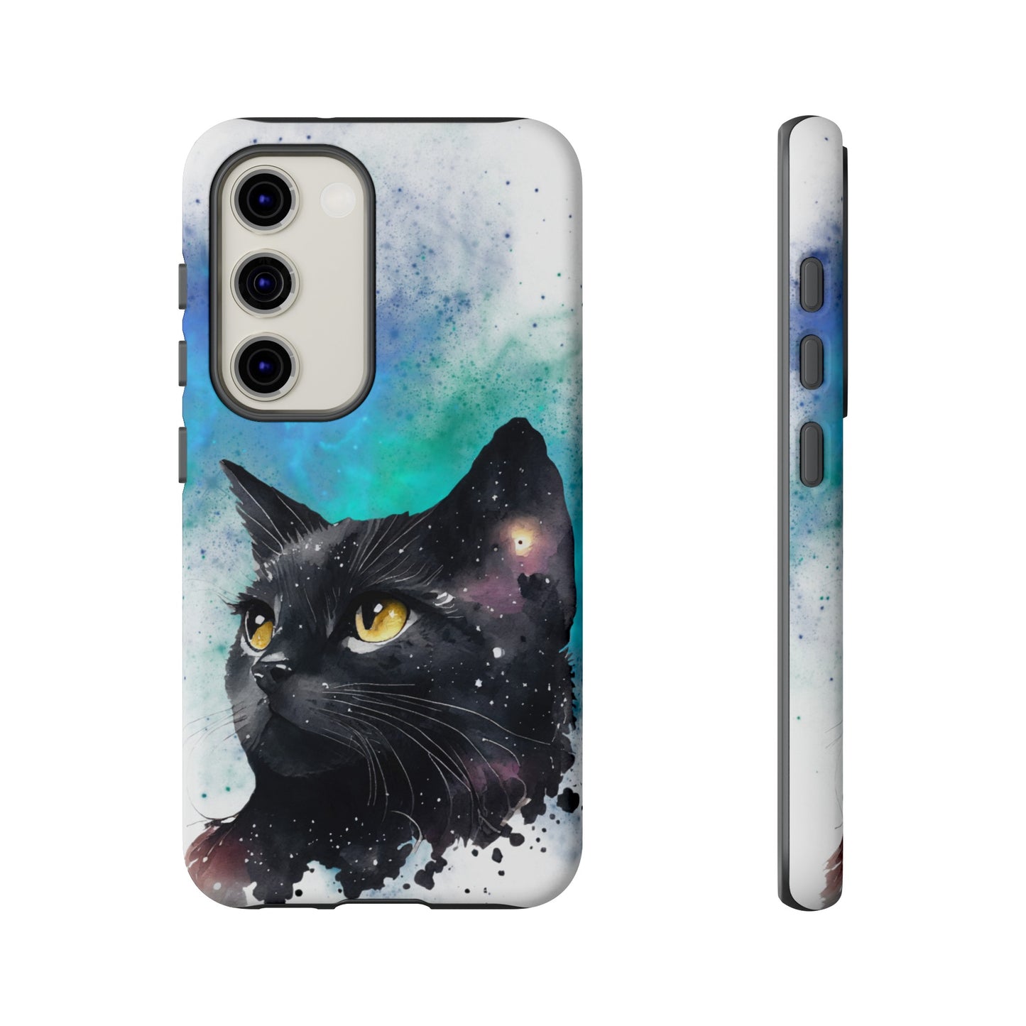 Cosmic Black Cat Phone Case | iPhone 15 Plus/ Pro, 14, 13, 12| Google Pixel 7, Pro, 5| Samsung Galaxy S23 All Major Phone Models