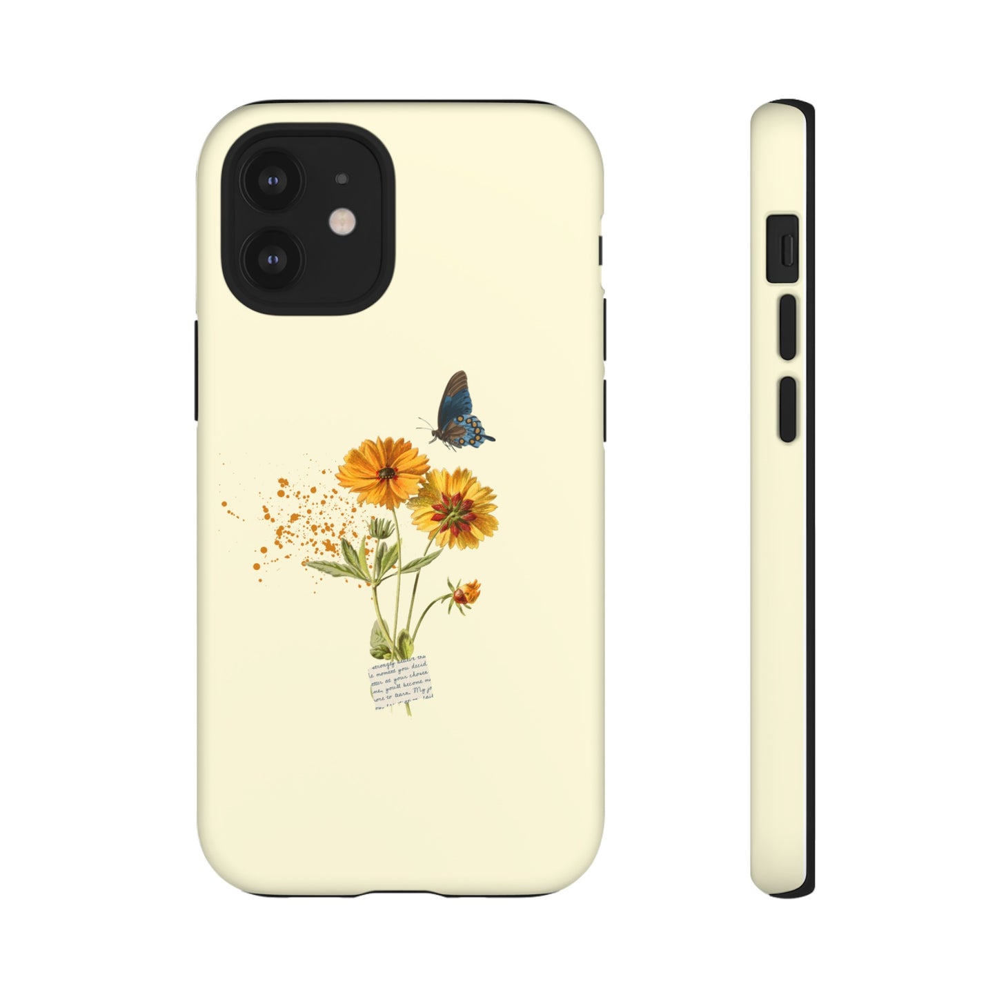 Butterfly Sunflowers Phone Case | iPhone 15 Plus/ Pro, 14, 13, 12| Google Pixel 7, Pro, 5| Samsung Galaxy S23 All Major Phone Models