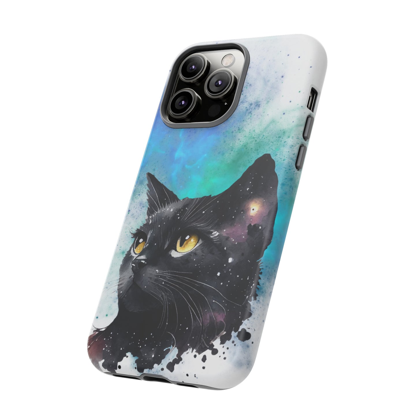 Cosmic Black Cat Phone Case | iPhone 15 Plus/ Pro, 14, 13, 12| Google Pixel 7, Pro, 5| Samsung Galaxy S23 All Major Phone Models