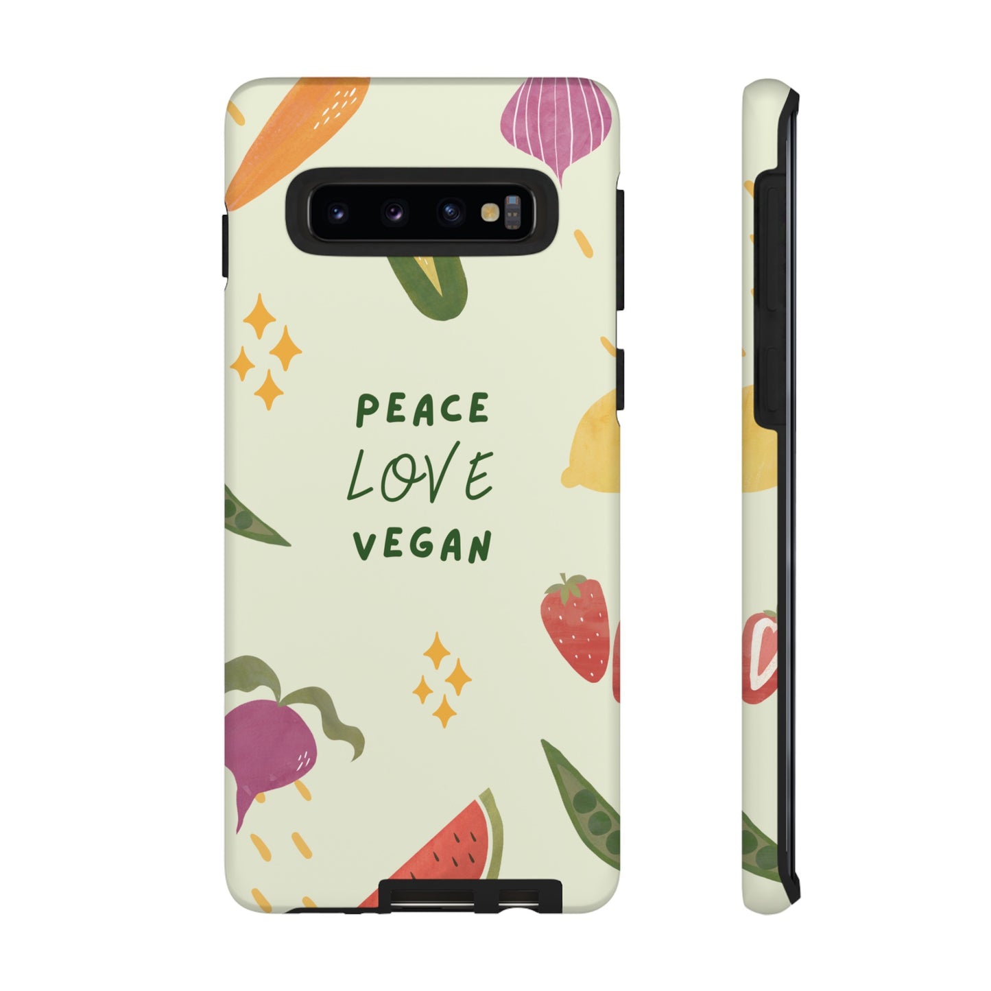 Peace Love Vegan Wallpaper Phone Case | iPhone 15 Plus/ Pro, 14, 13, 12| Google Pixel 7, Pro, 5| Samsung Galaxy S23 All Major Phone Models