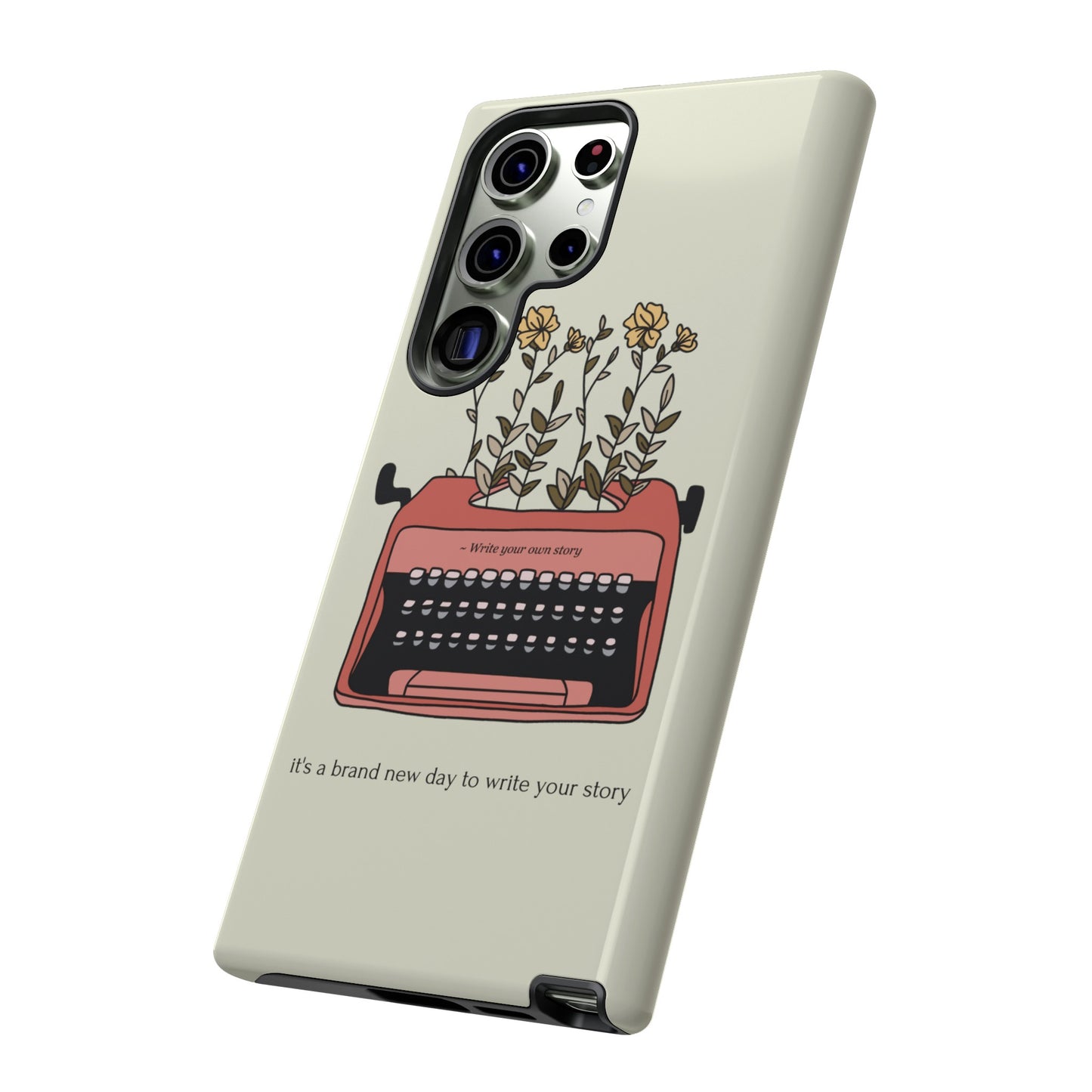 Flower Typewriter Phone Case | iPhone 15 Plus/ Pro, 14, 13, 12| Google Pixel 7, Pro, 5| Samsung Galaxy S23 All Major Phone Models