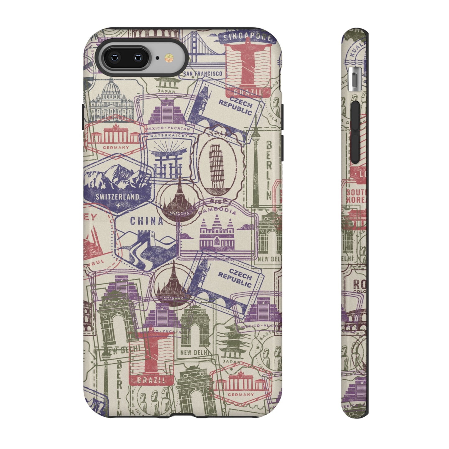 Travel Stamp Wallpaper Phone Case | iPhone 15 Plus/ Pro, 14, 13, 12| Google Pixel 7, Pro, 5| Samsung Galaxy S23 All Major Phone Models