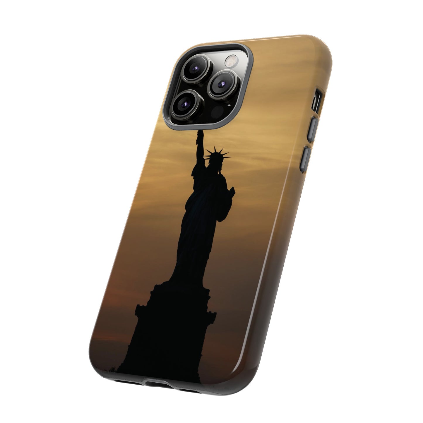 Silhouette Statue Of Liberty Wallpaper Phone Case | iPhone 15 Plus/ Pro, 14, 13, 12| Google Pixel 7, Pro, 5| Samsung Galaxy S23 All Major Phone Models