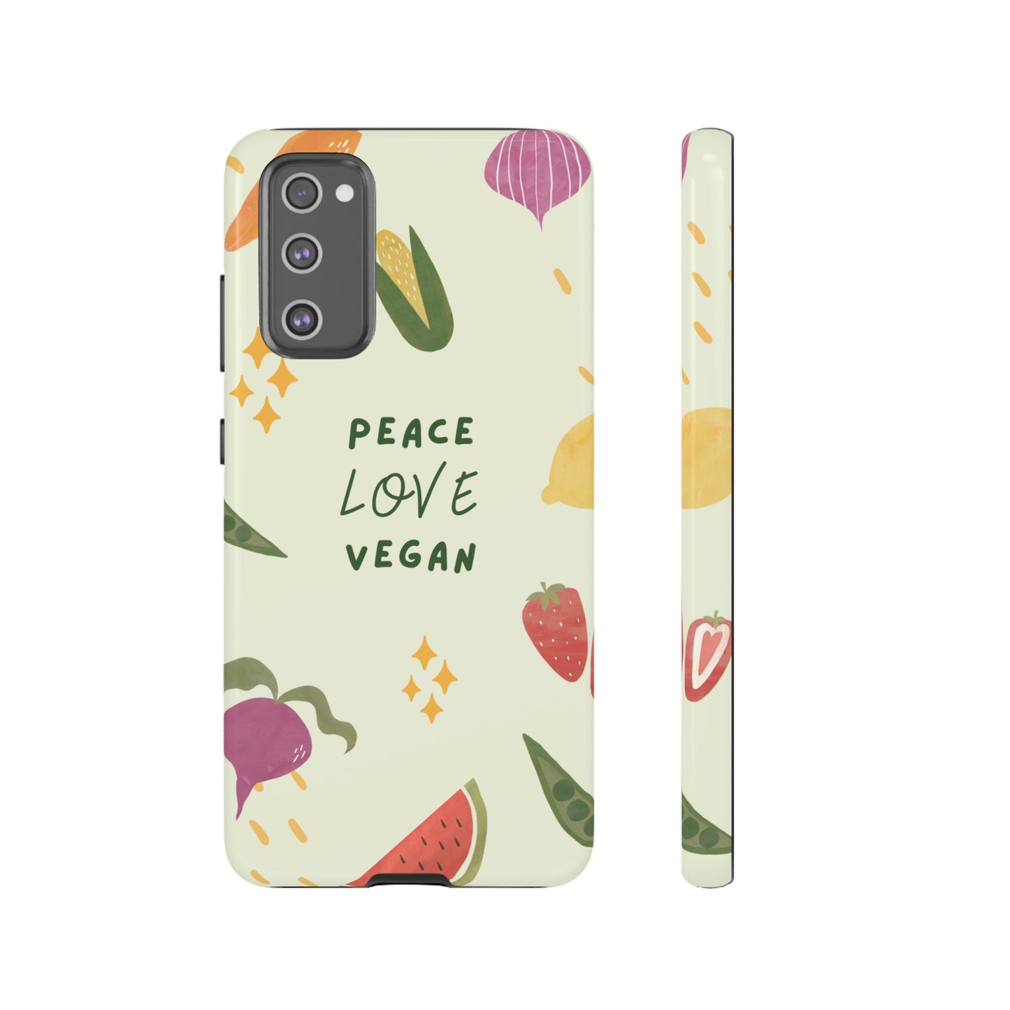 Peace Love Vegan Wallpaper Phone Case | iPhone 15 Plus/ Pro, 14, 13, 12| Google Pixel 7, Pro, 5| Samsung Galaxy S23 All Major Phone Models