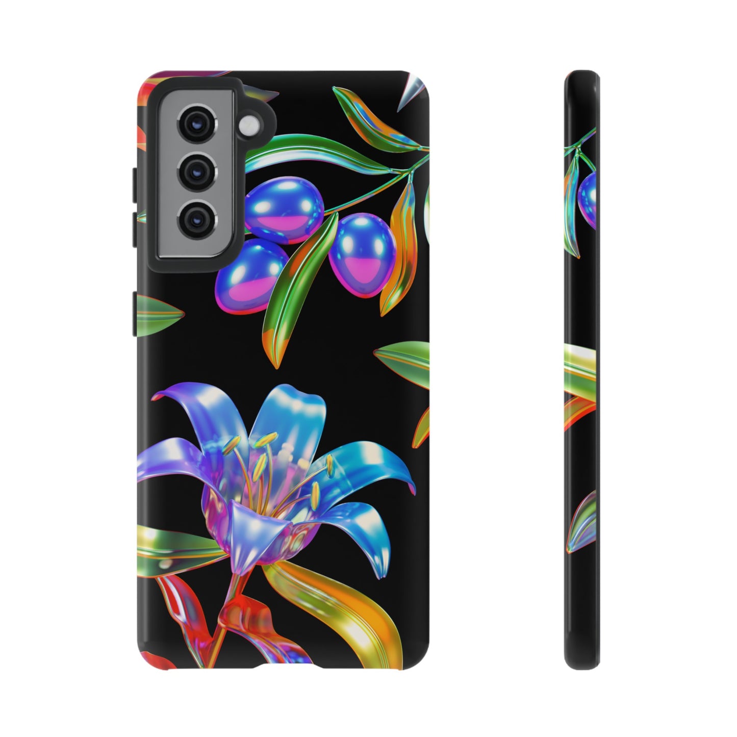 Metallic Flowers Phone Case | iPhone 15 Plus/ Pro, 14, 13, 12| Google Pixel 7, Pro, 5| Samsung Galaxy S23 All Major Phone Models