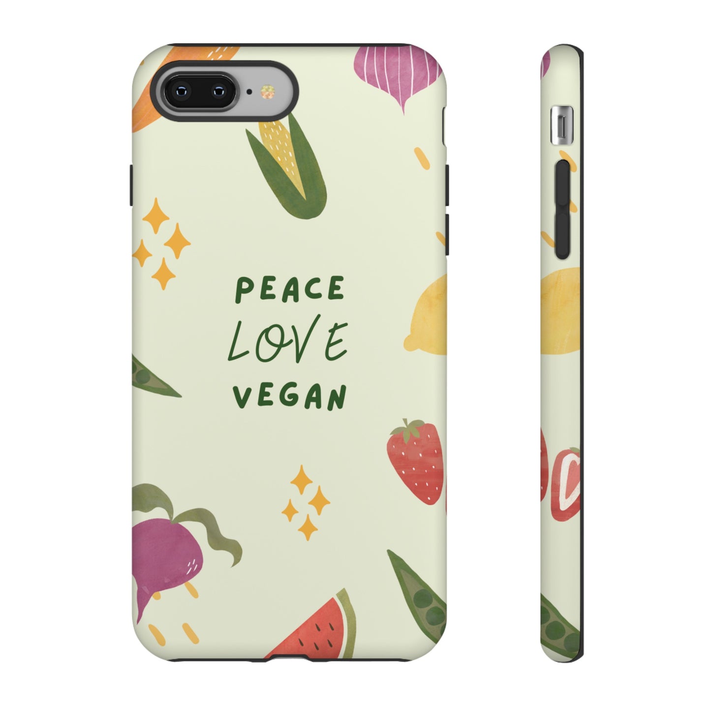 Peace Love Vegan Wallpaper Phone Case | iPhone 15 Plus/ Pro, 14, 13, 12| Google Pixel 7, Pro, 5| Samsung Galaxy S23 All Major Phone Models