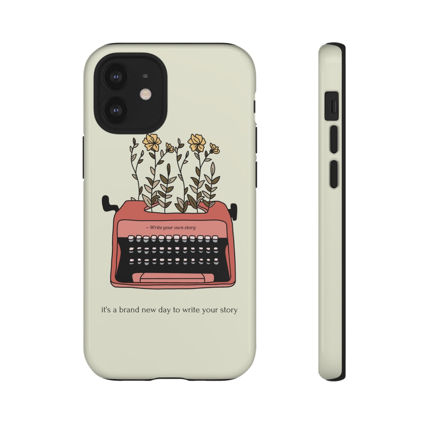 Flower Typewriter Phone Case | iPhone 15 Plus/ Pro, 14, 13, 12| Google Pixel 7, Pro, 5| Samsung Galaxy S23 All Major Phone Models