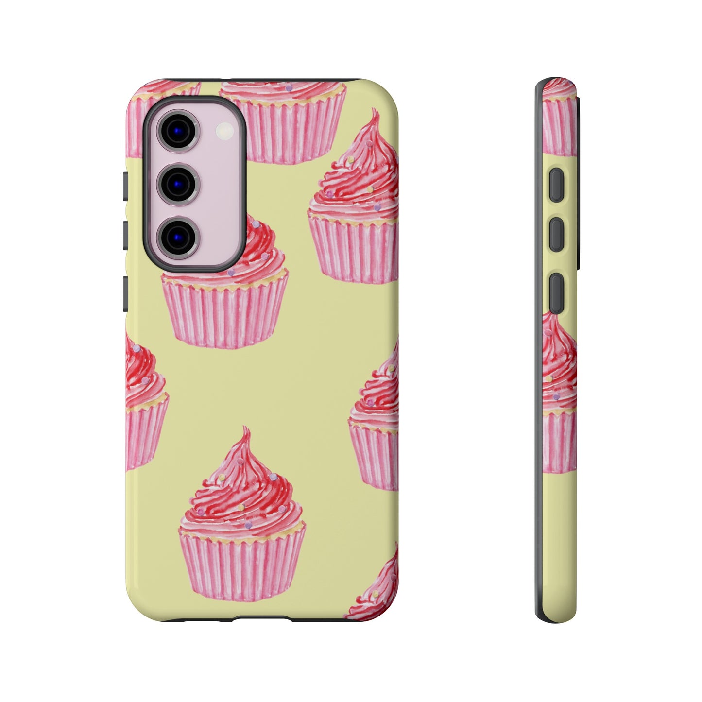 Pink Cupcake Wallpaper Phone Case | iPhone 15 Plus/ Pro, 14, 13, 12| Google Pixel 7, Pro, 5| Samsung Galaxy S23 All Major Phone Models