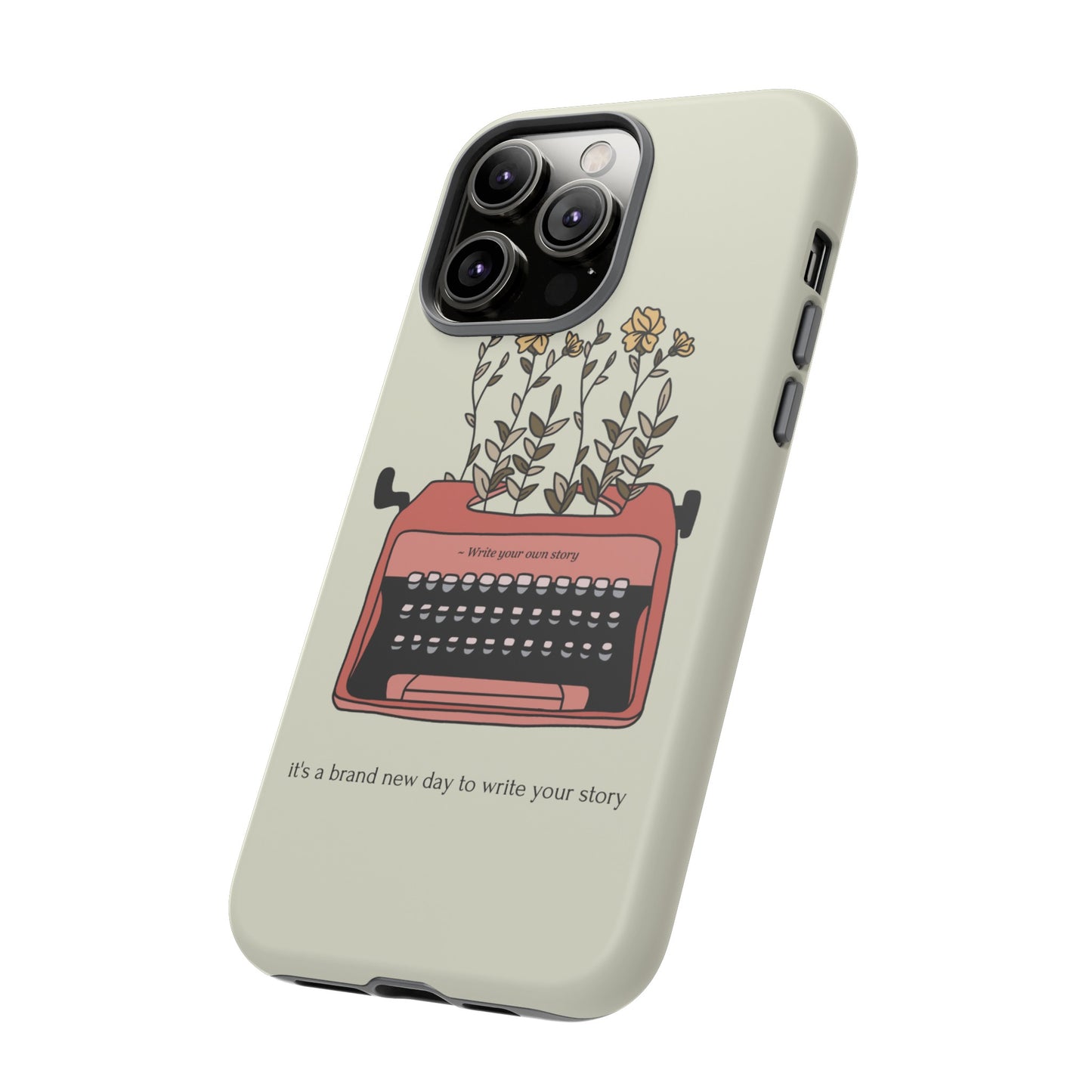 Flower Typewriter Phone Case | iPhone 15 Plus/ Pro, 14, 13, 12| Google Pixel 7, Pro, 5| Samsung Galaxy S23 All Major Phone Models