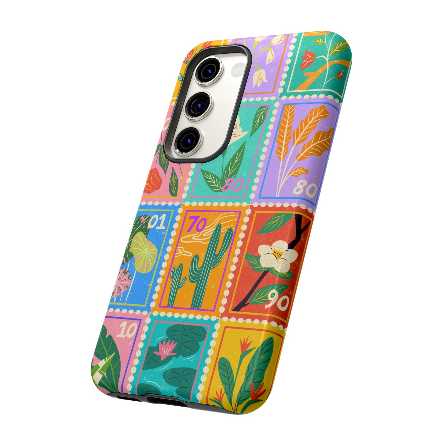 Flower Stamps Phone Case | iPhone 15 Plus/ Pro, 14, 13, 12| Google Pixel 7, Pro, 5| Samsung Galaxy S23 All Major Phone Models