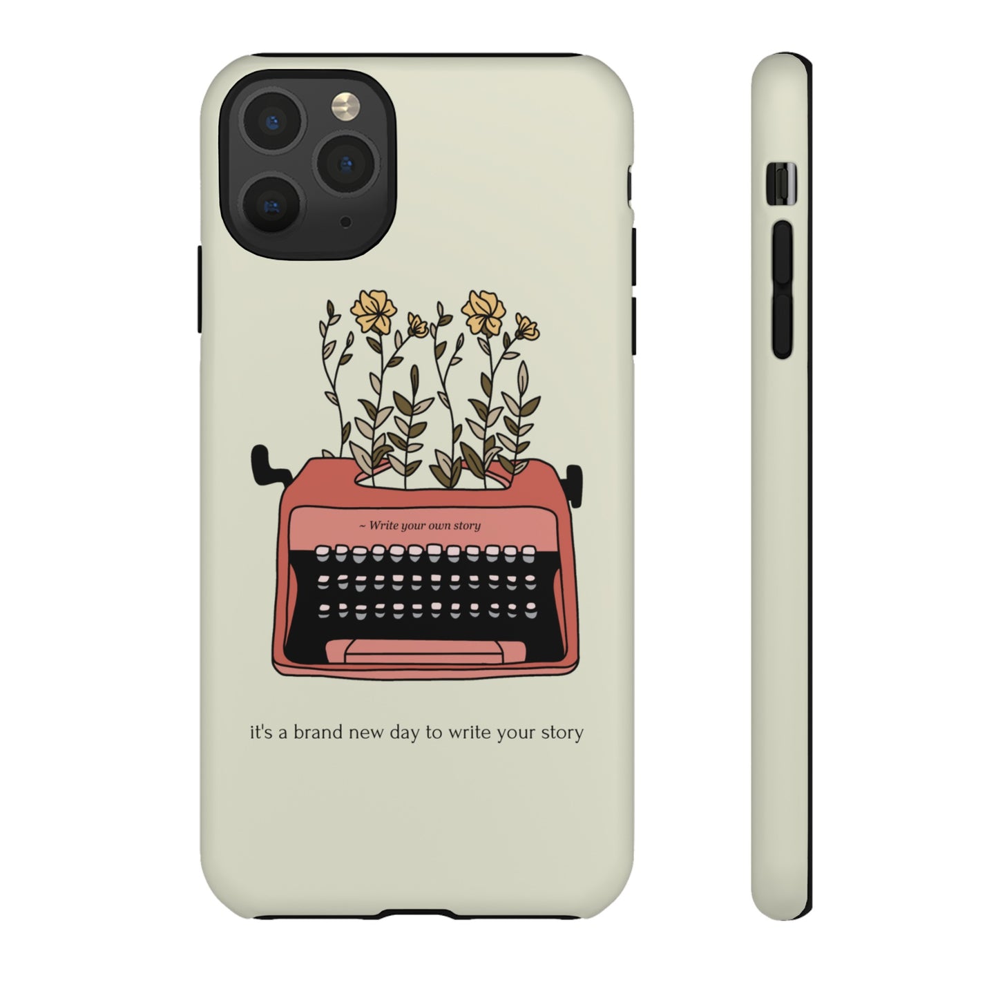 Flower Typewriter Phone Case | iPhone 15 Plus/ Pro, 14, 13, 12| Google Pixel 7, Pro, 5| Samsung Galaxy S23 All Major Phone Models