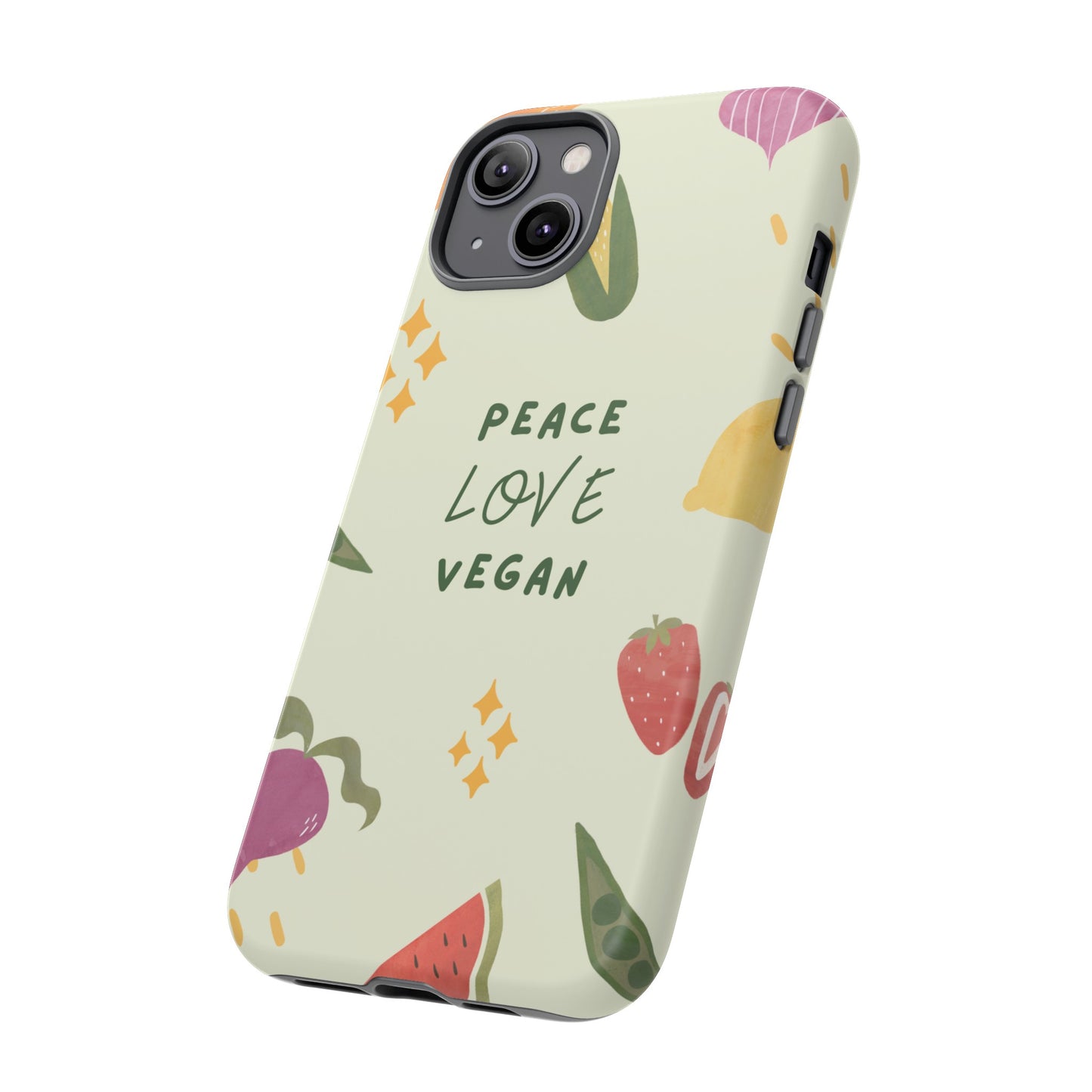 Peace Love Vegan Wallpaper Phone Case | iPhone 15 Plus/ Pro, 14, 13, 12| Google Pixel 7, Pro, 5| Samsung Galaxy S23 All Major Phone Models