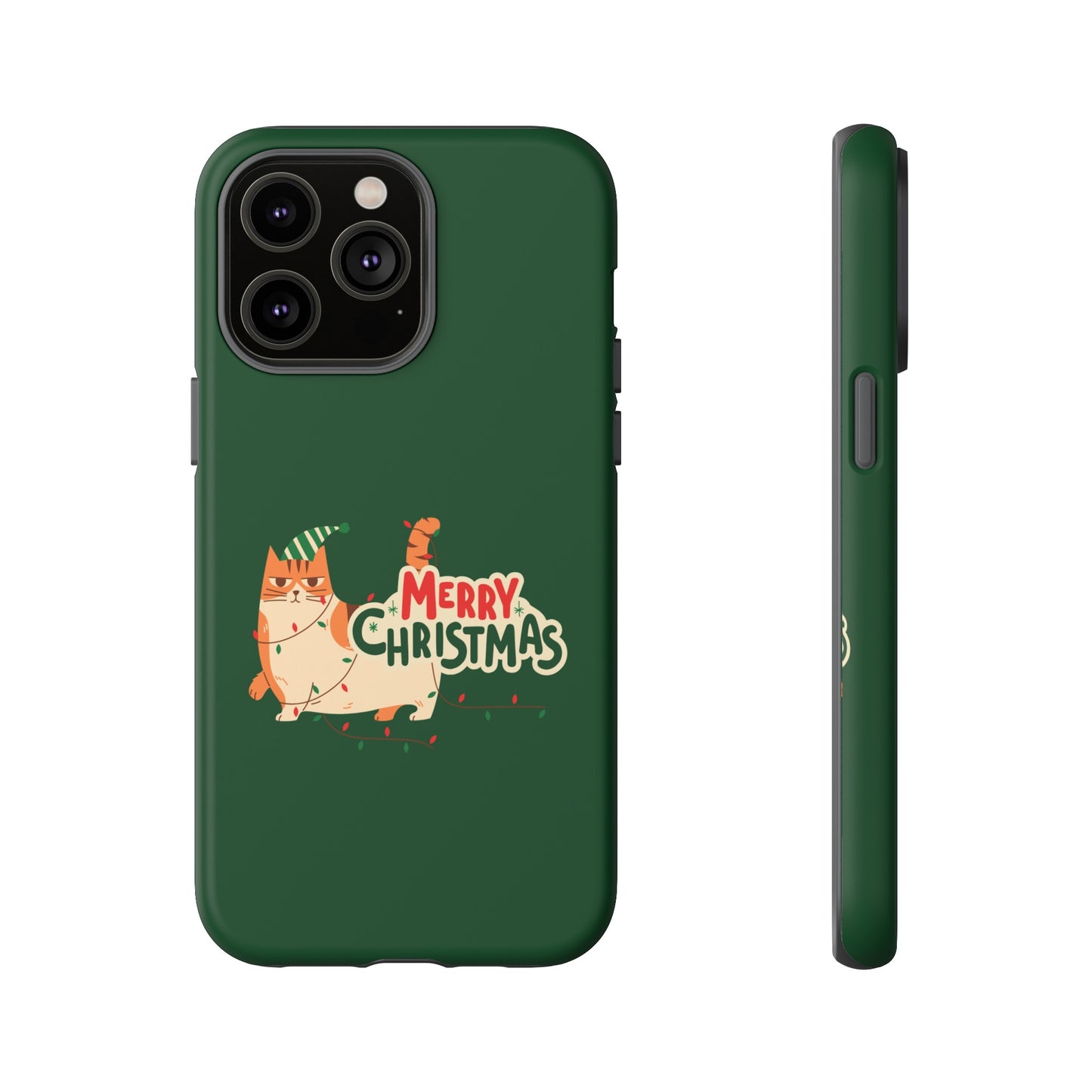 Cat Merry Christmas Phone Case | iPhone 15 Plus/ Pro, 14, 13, 12| Google Pixel 7, Pro, 5| Samsung Galaxy S23 All Major Phone Models