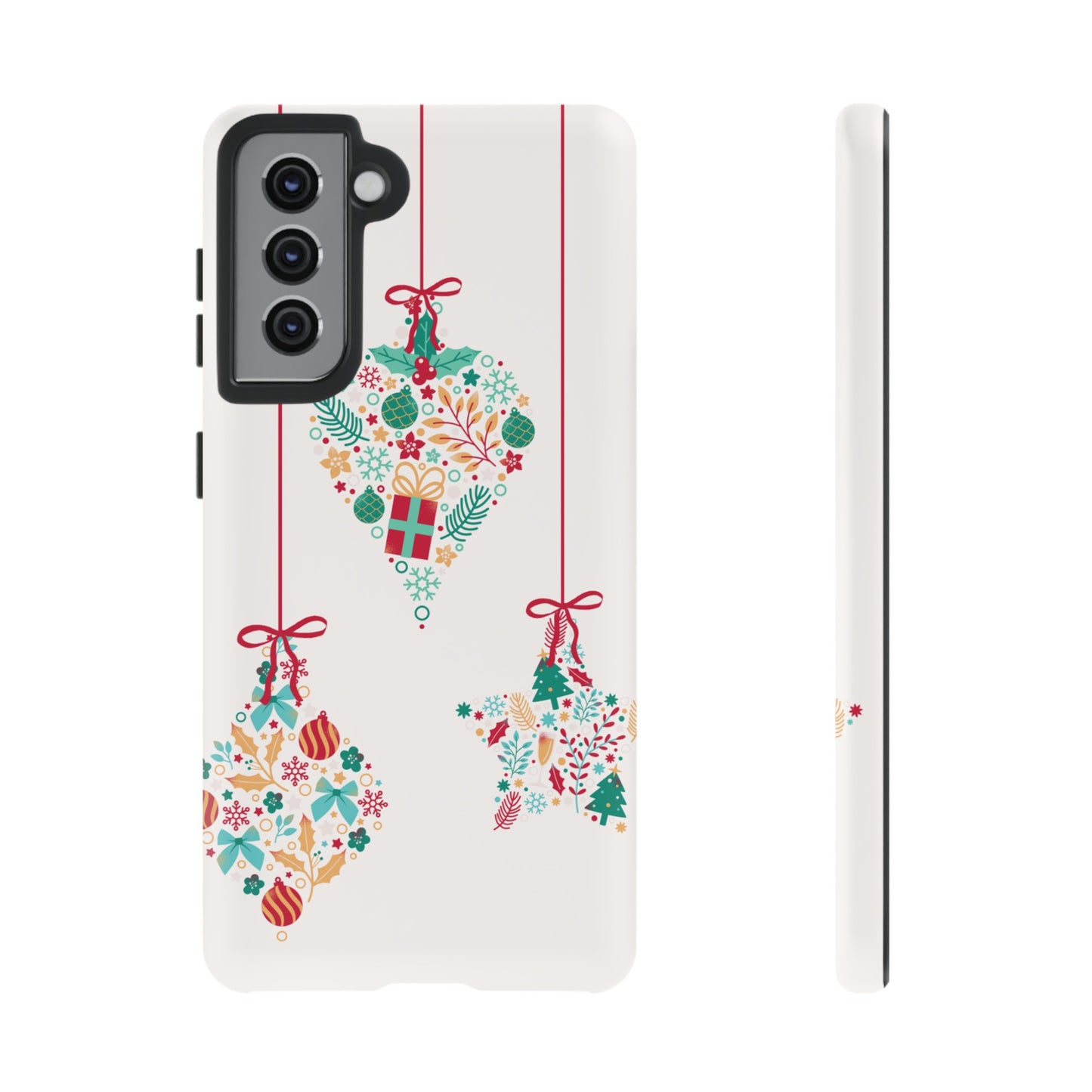 Christmas Ornaments Wallpaper Phone Case | iPhone 15 Plus/ Pro, 14, 13, 12| Google Pixel 7, Pro, 5| Samsung Galaxy S23 All Major Phone Models