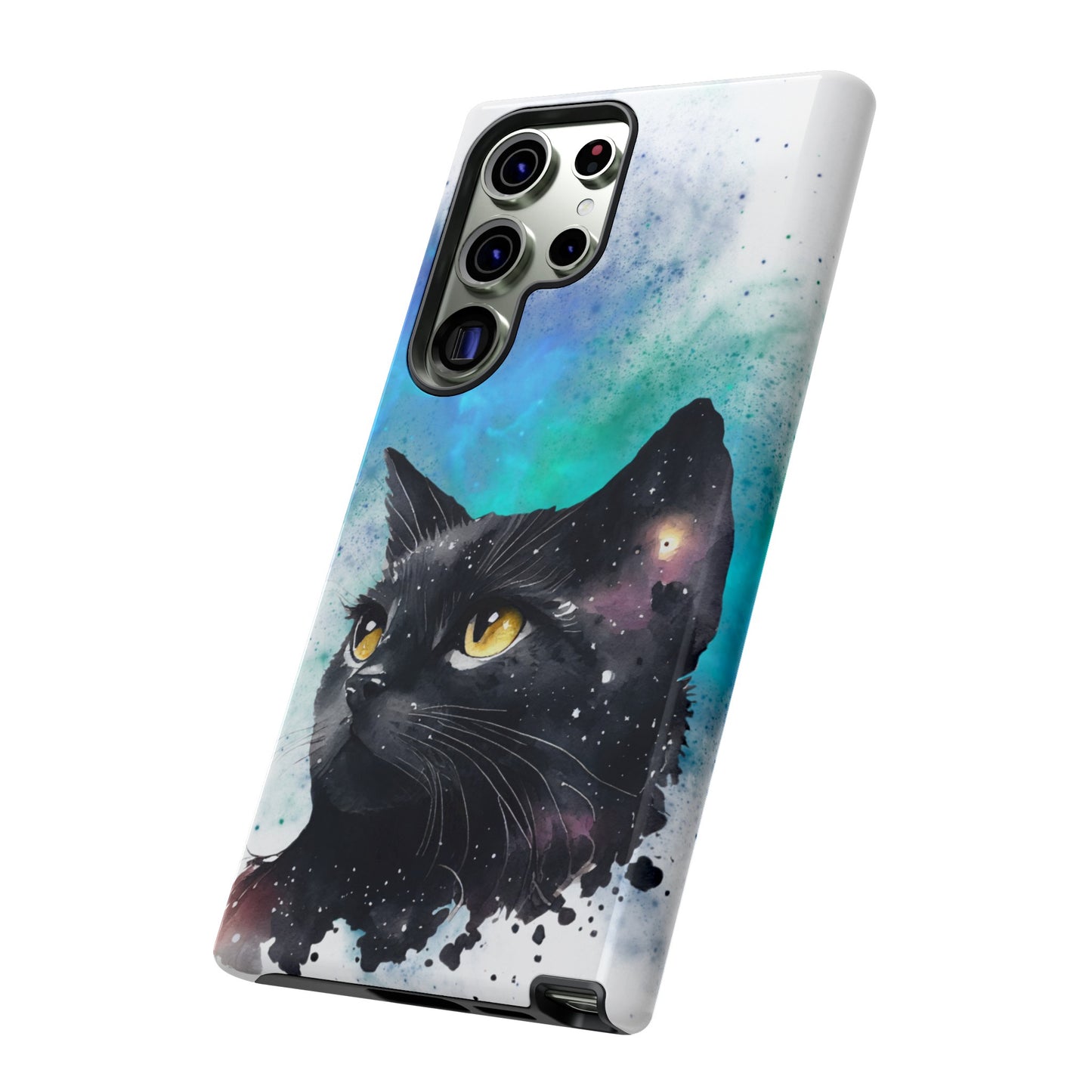 Cosmic Black Cat Phone Case | iPhone 15 Plus/ Pro, 14, 13, 12| Google Pixel 7, Pro, 5| Samsung Galaxy S23 All Major Phone Models