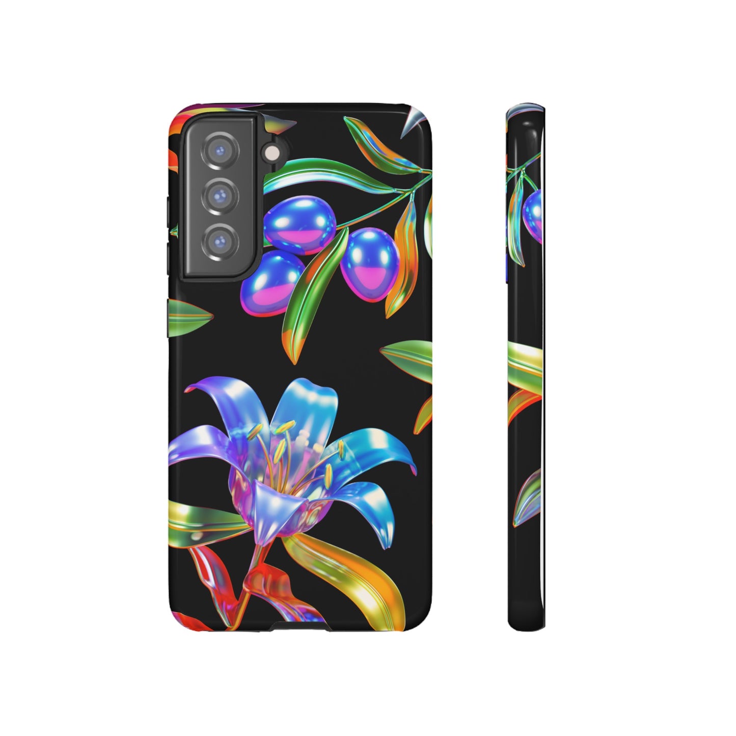 Metallic Flowers Phone Case | iPhone 15 Plus/ Pro, 14, 13, 12| Google Pixel 7, Pro, 5| Samsung Galaxy S23 All Major Phone Models