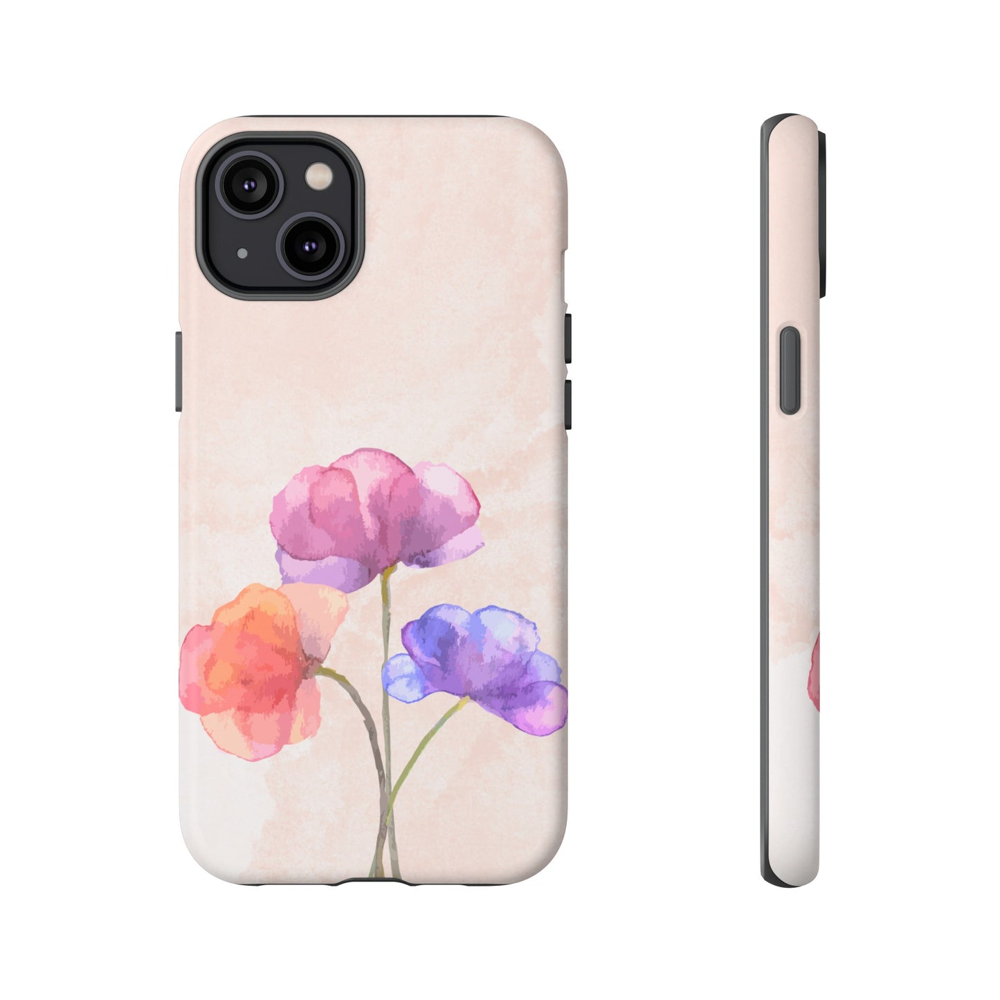 Three Flowers Wallpaper Phone Case | iPhone 15 Plus/ Pro, 14, 13, 12| Google Pixel 7, Pro, 5| Samsung Galaxy S23 All Major Phone Models