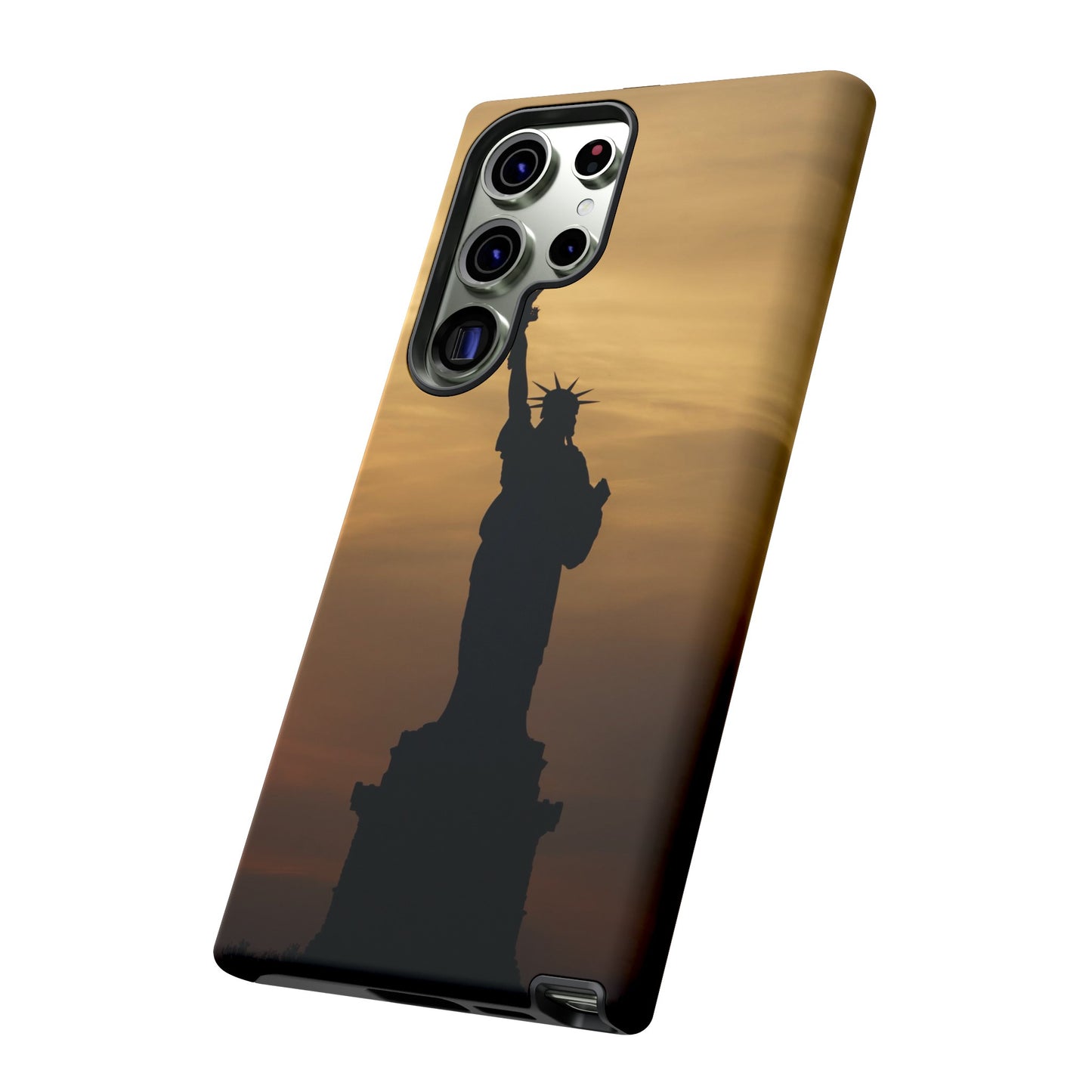 Silhouette Statue Of Liberty Wallpaper Phone Case | iPhone 15 Plus/ Pro, 14, 13, 12| Google Pixel 7, Pro, 5| Samsung Galaxy S23 All Major Phone Models