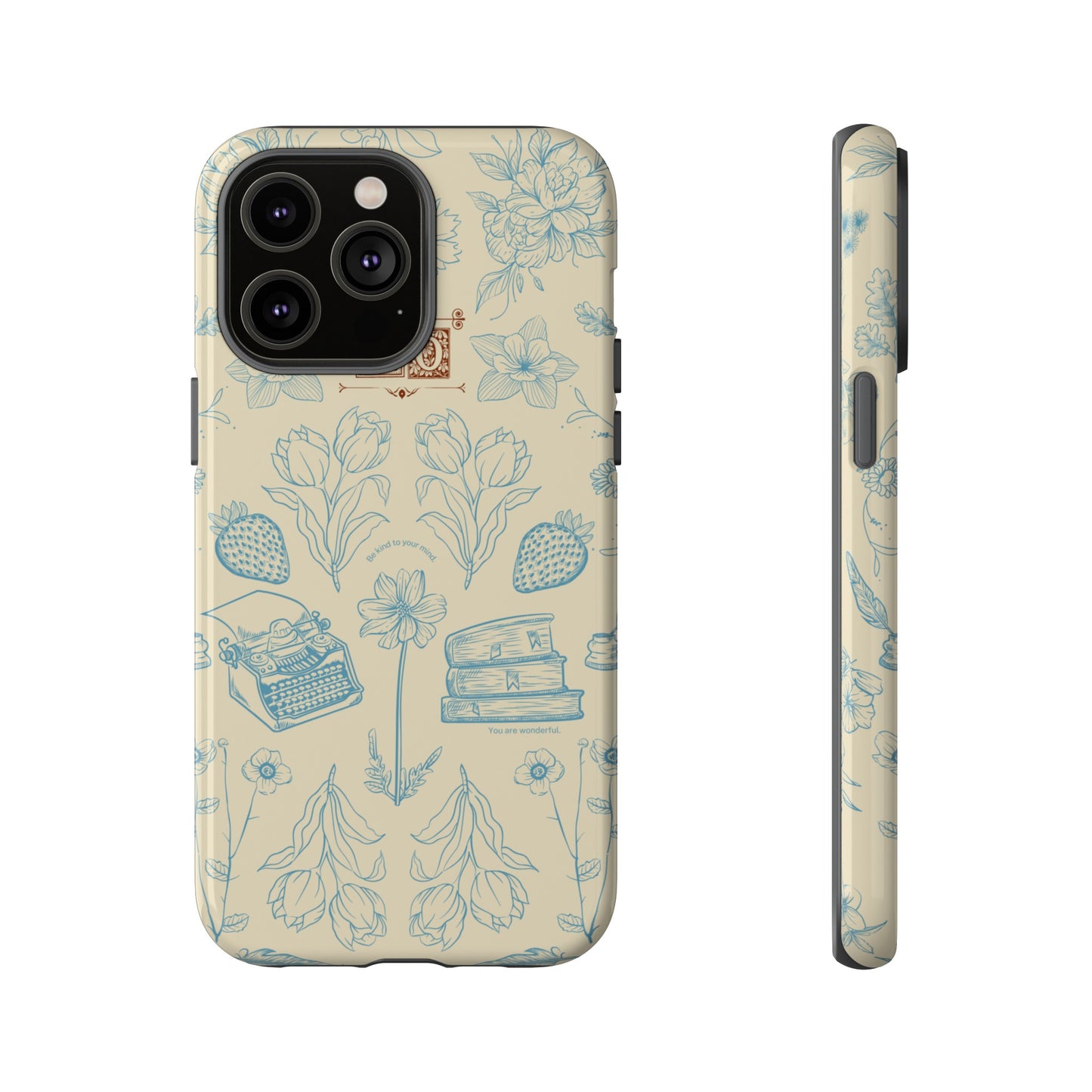 Typewriter Among The Flowers Phone Case | iPhone 15 Plus/ Pro, 14, 13, 12| Google Pixel 7, Pro, 5| Samsung Galaxy S23 All Major Phone Models