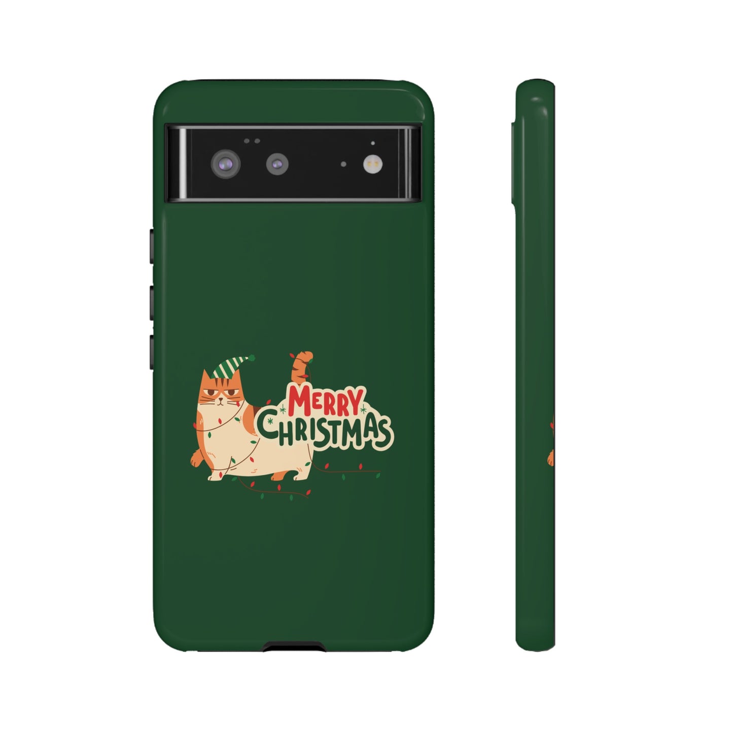 Cat Merry Christmas Phone Case | iPhone 15 Plus/ Pro, 14, 13, 12| Google Pixel 7, Pro, 5| Samsung Galaxy S23 All Major Phone Models