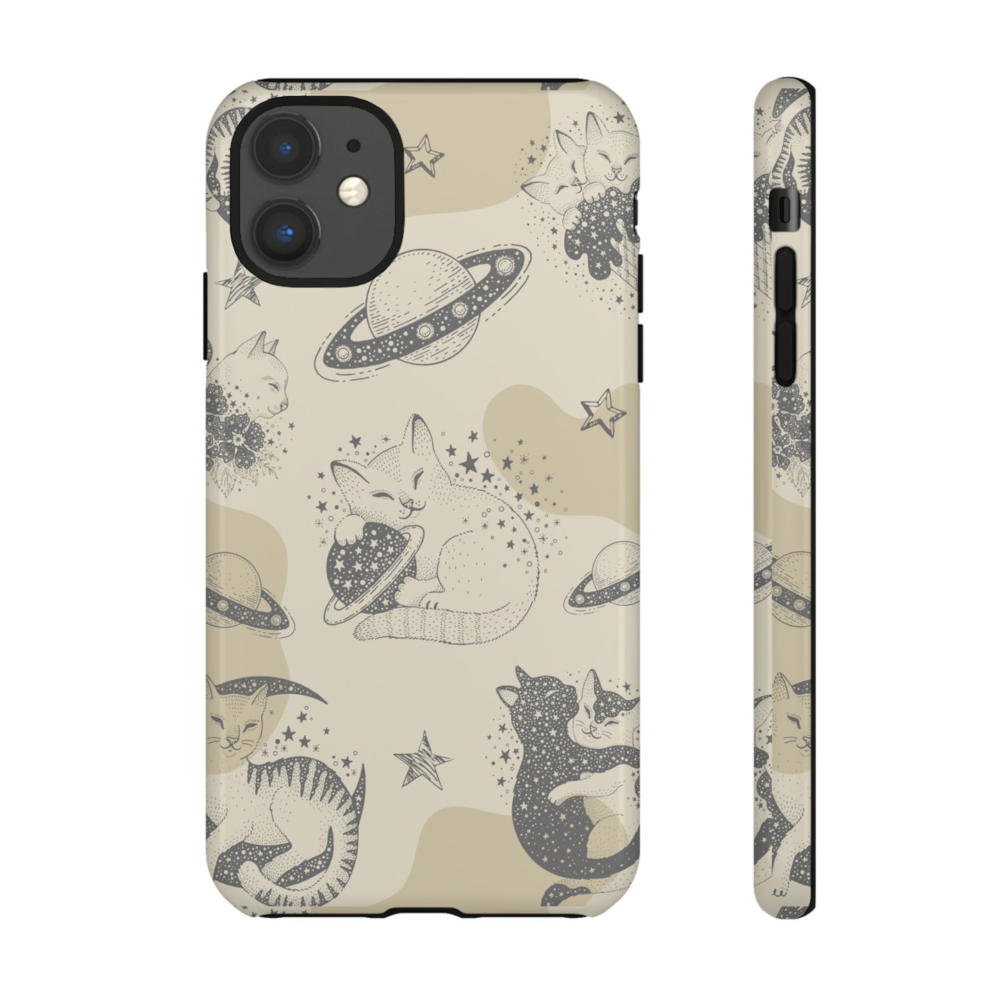 Floating Cosmic Cat Comfort Phone Case | iPhone 15 Plus/ Pro, 14, 13, 12| Google Pixel 7, Pro, 5| Samsung Galaxy S23 All Major Phone Models