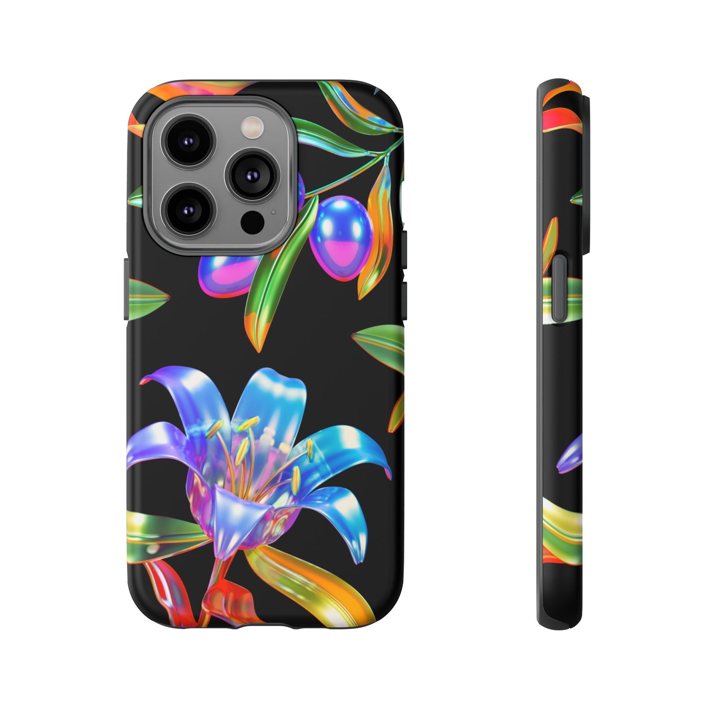 Metallic Flowers Phone Case | iPhone 15 Plus/ Pro, 14, 13, 12| Google Pixel 7, Pro, 5| Samsung Galaxy S23 All Major Phone Models