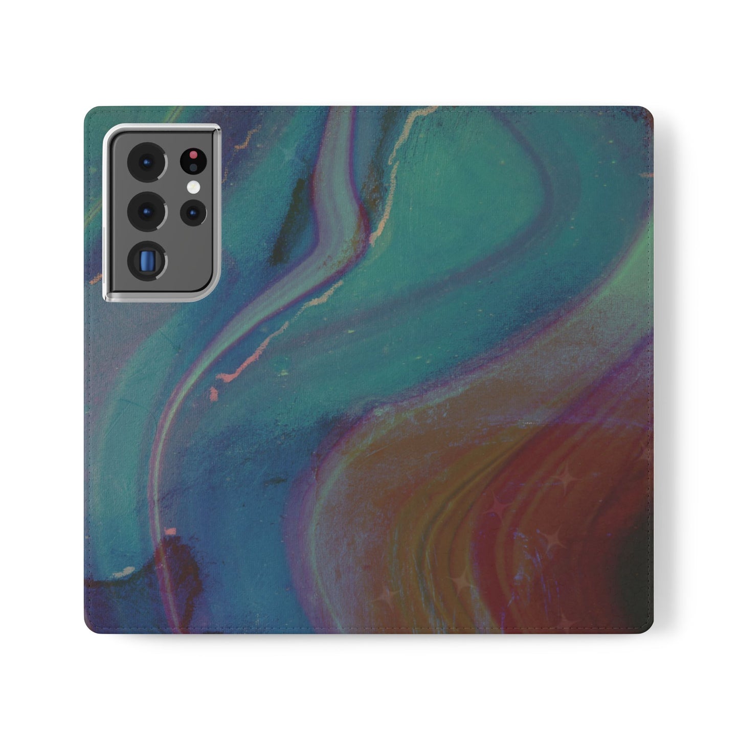 Abstract Resin Swirl Folio Flip Case | Credit Card Holder| iPhone 13, 12, 11| Samsung S22 & S21