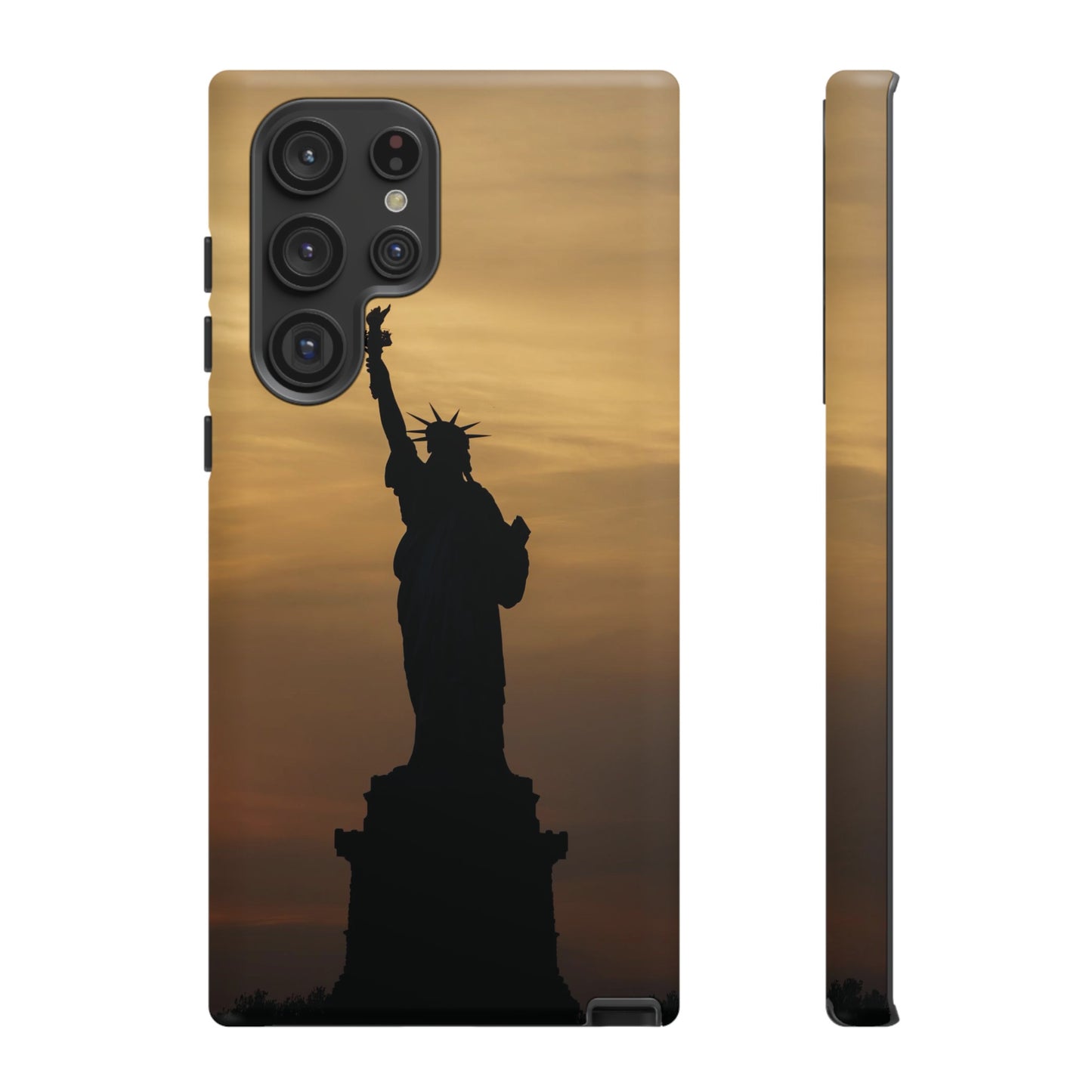 Silhouette Statue Of Liberty Wallpaper Phone Case | iPhone 15 Plus/ Pro, 14, 13, 12| Google Pixel 7, Pro, 5| Samsung Galaxy S23 All Major Phone Models