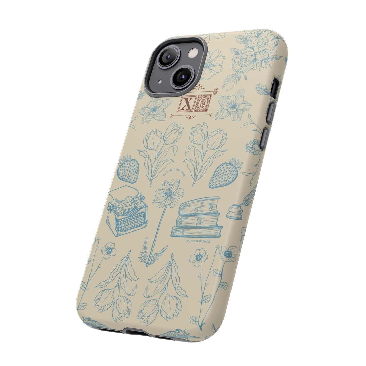 Typewriter Among The Flowers Phone Case | iPhone 15 Plus/ Pro, 14, 13, 12| Google Pixel 7, Pro, 5| Samsung Galaxy S23 All Major Phone Models