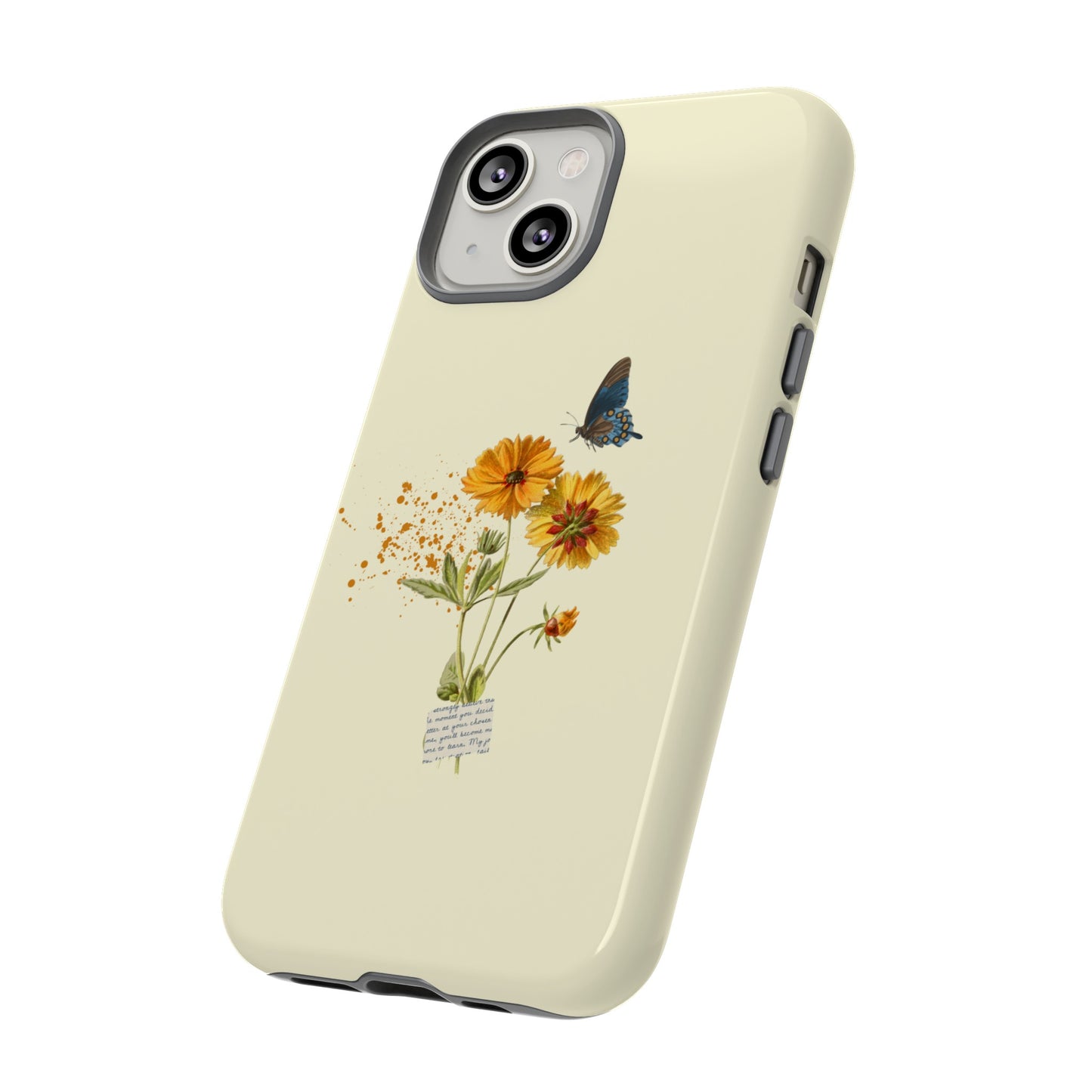 Butterfly Sunflowers Phone Case | iPhone 15 Plus/ Pro, 14, 13, 12| Google Pixel 7, Pro, 5| Samsung Galaxy S23 All Major Phone Models