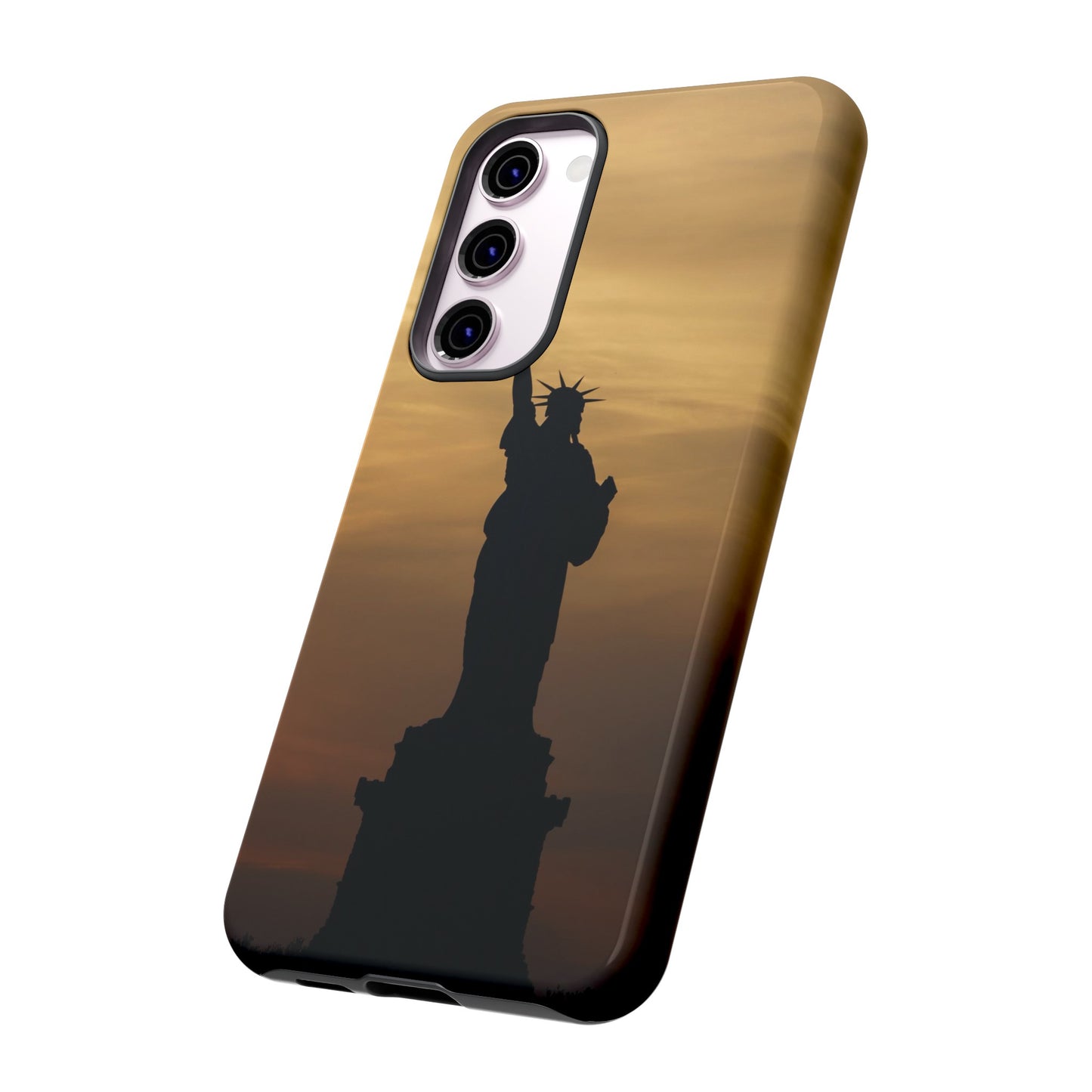 Silhouette Statue Of Liberty Wallpaper Phone Case | iPhone 15 Plus/ Pro, 14, 13, 12| Google Pixel 7, Pro, 5| Samsung Galaxy S23 All Major Phone Models