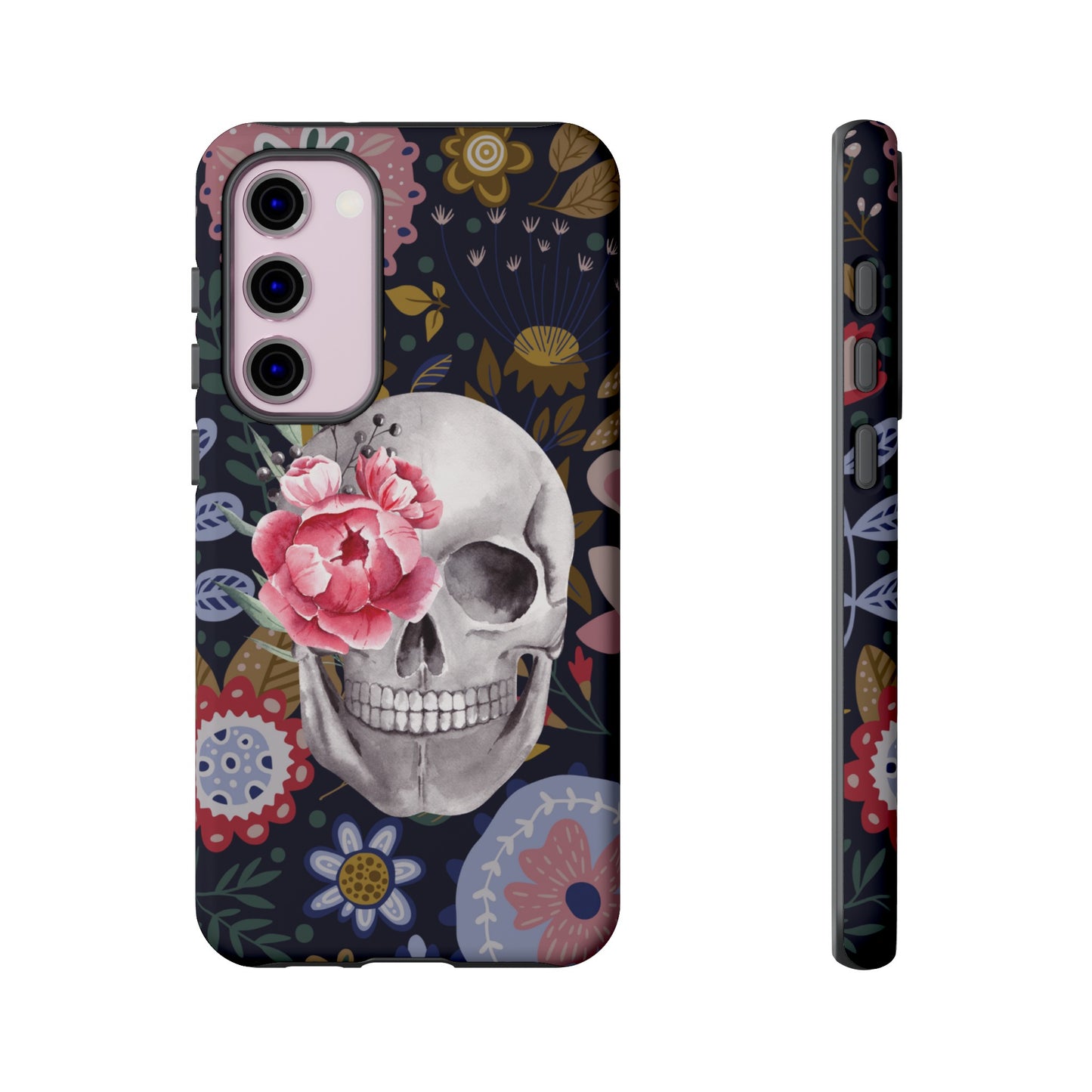 Floral Skull Wallpaper Phone Case | iPhone 15 Plus/ Pro, 14, 13, 12| Google Pixel 7, Pro, 5| Samsung Galaxy S23 All Major Phone Models