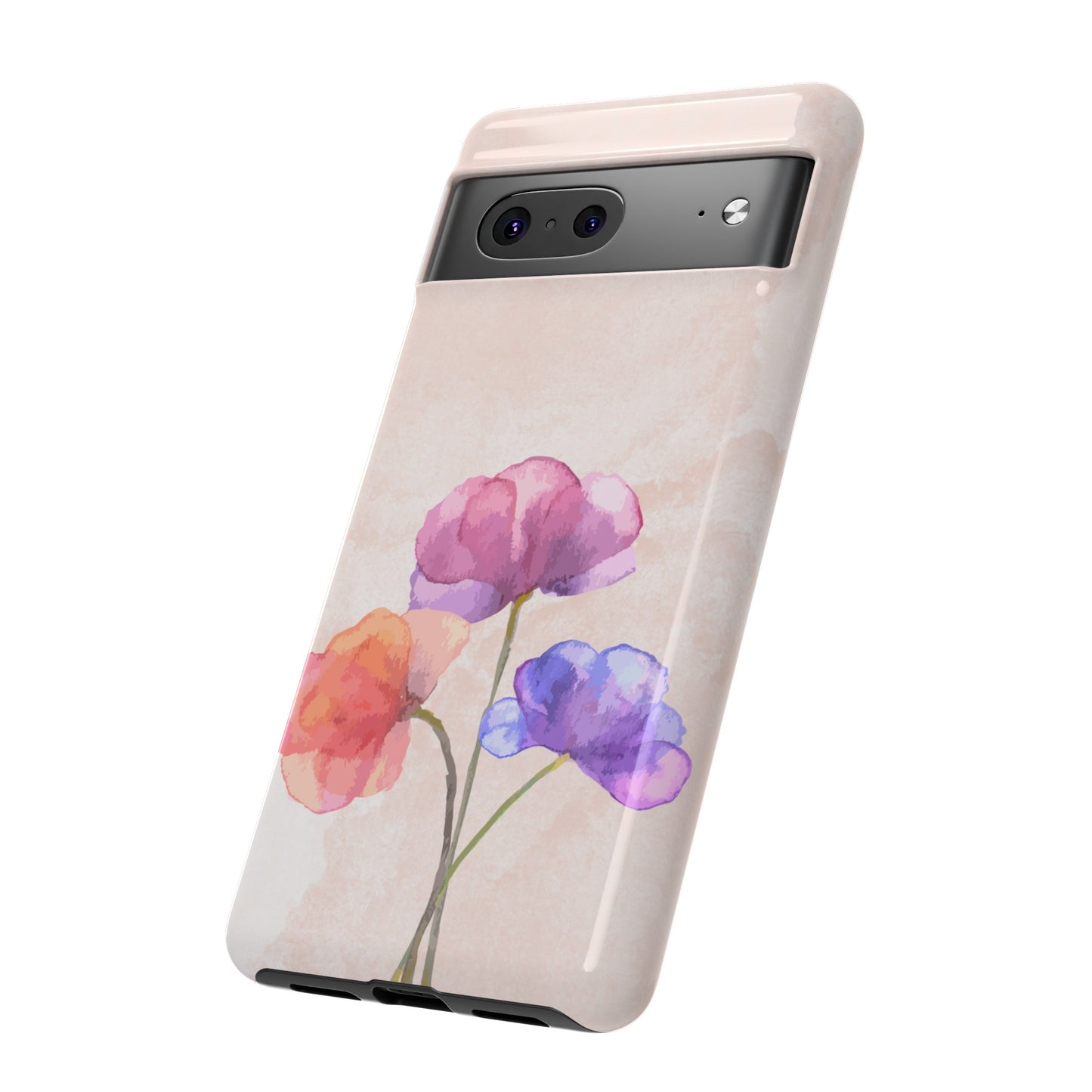 Three Flowers Wallpaper Phone Case | iPhone 15 Plus/ Pro, 14, 13, 12| Google Pixel 7, Pro, 5| Samsung Galaxy S23 All Major Phone Models