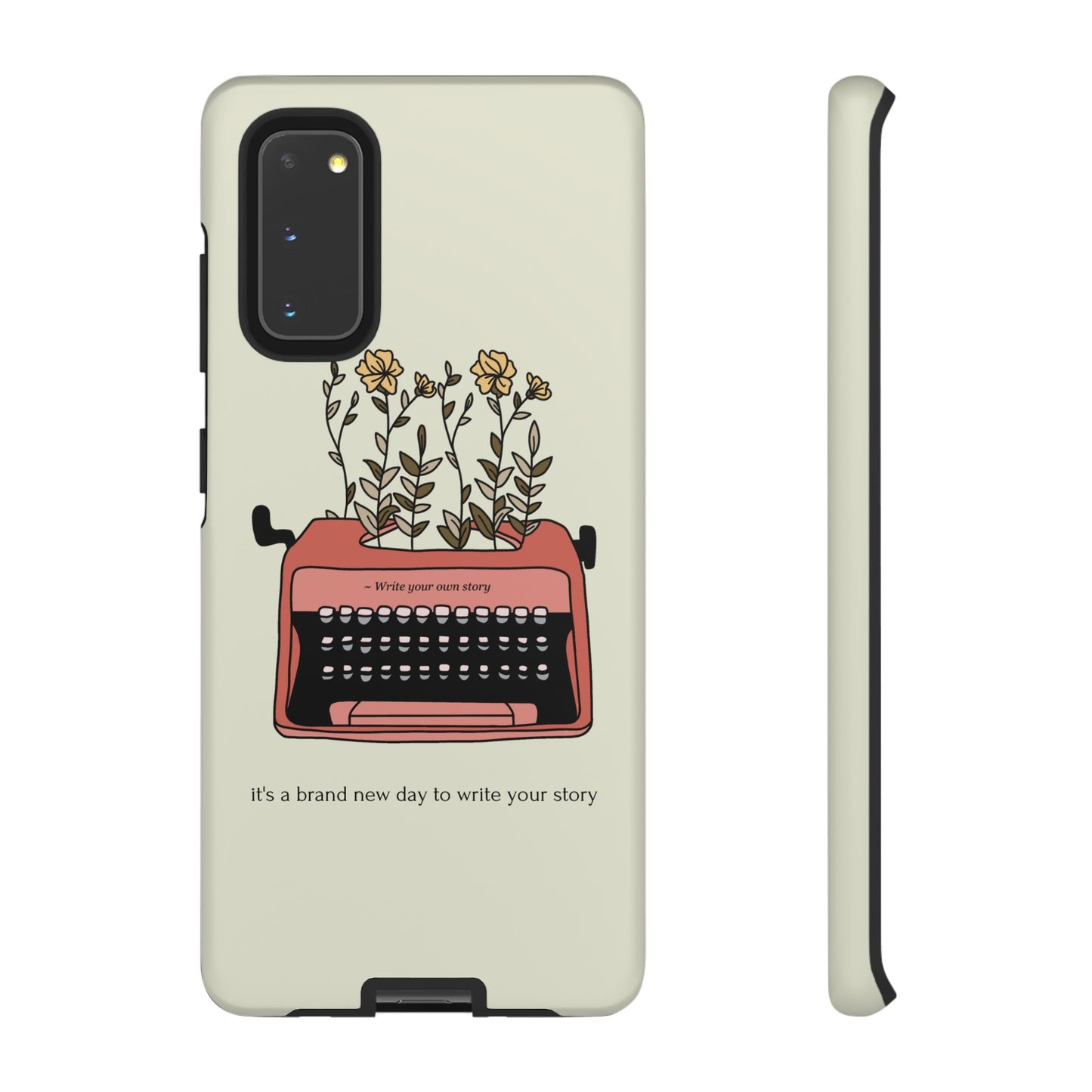 Flower Typewriter Phone Case | iPhone 15 Plus/ Pro, 14, 13, 12| Google Pixel 7, Pro, 5| Samsung Galaxy S23 All Major Phone Models