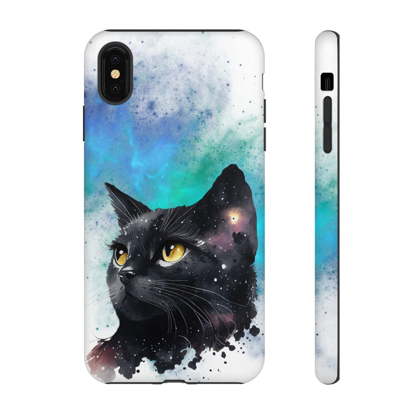 Cosmic Black Cat Phone Case | iPhone 15 Plus/ Pro, 14, 13, 12| Google Pixel 7, Pro, 5| Samsung Galaxy S23 All Major Phone Models