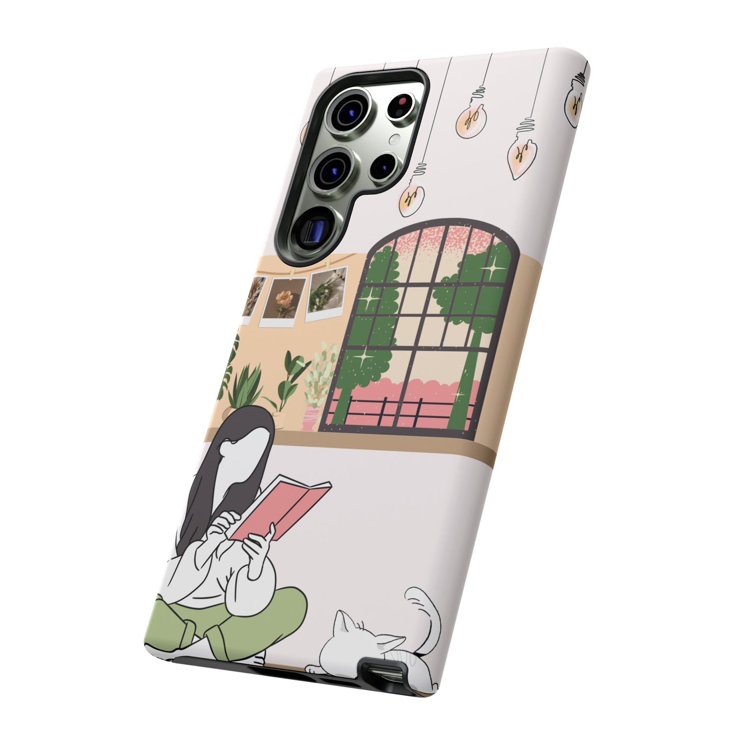 Girl and Cat Wallpaper Phone Case | iPhone 15 Plus/ Pro, 14, 13, 12| Google Pixel 7, Pro, 5| Samsung Galaxy S23 All Major Phone Models