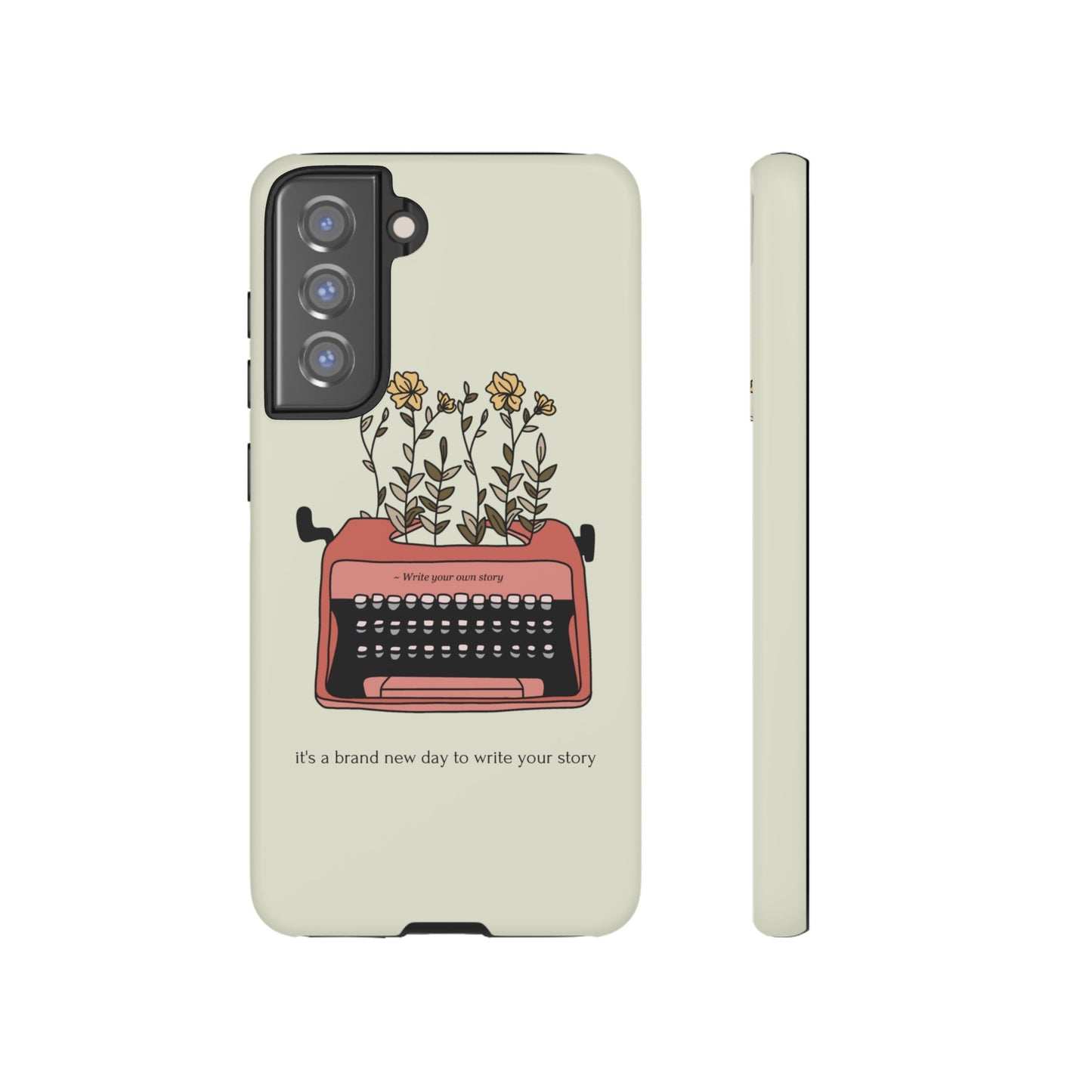 Flower Typewriter Phone Case | iPhone 15 Plus/ Pro, 14, 13, 12| Google Pixel 7, Pro, 5| Samsung Galaxy S23 All Major Phone Models