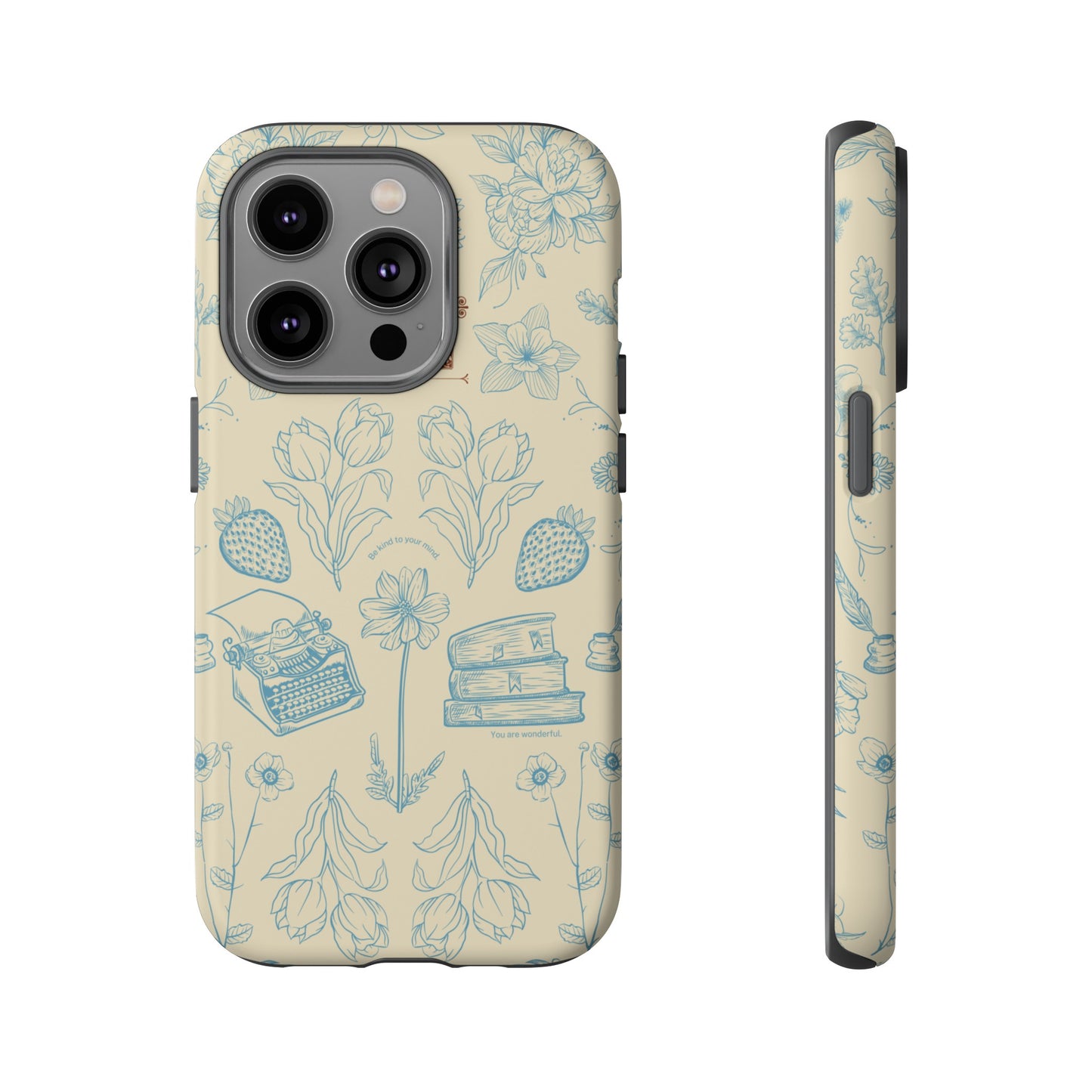 Typewriter Among The Flowers Phone Case | iPhone 15 Plus/ Pro, 14, 13, 12| Google Pixel 7, Pro, 5| Samsung Galaxy S23 All Major Phone Models