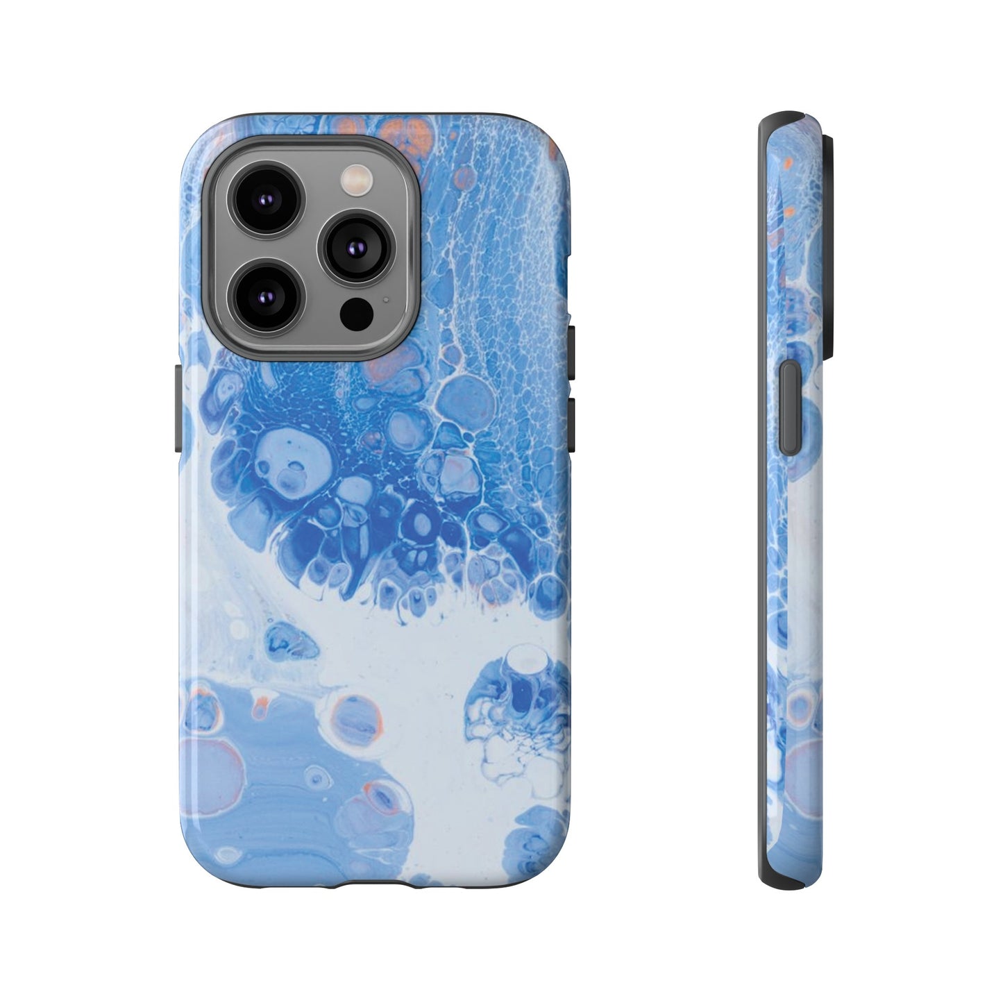 Blue and White Resin Inspired Phone Case |iPhone 15 Plus/ Pro, 14, 13, 12| Google Pixel 7, Pro, 5| Samsung Galaxy S23 All Major Phone Models