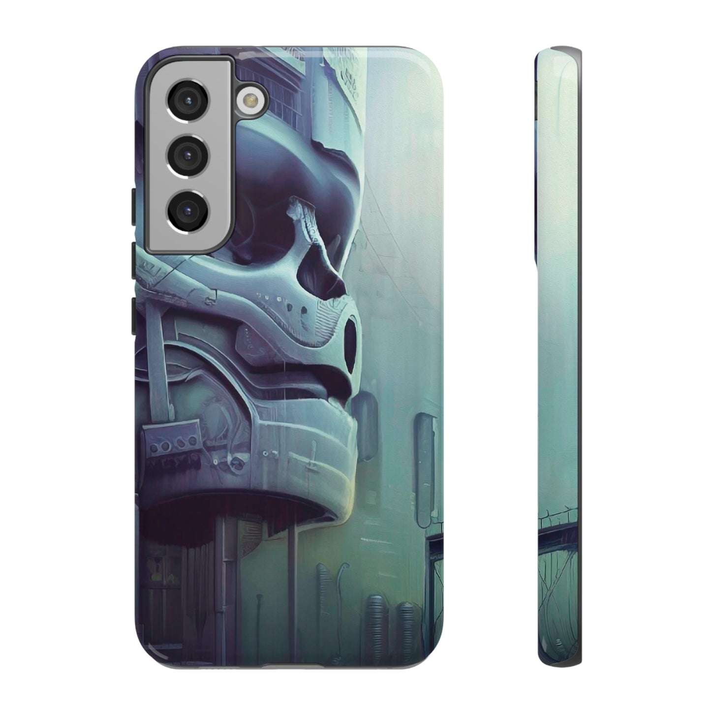 Sci-Fi Skull Wallpaper Phone Case | iPhone 15 Plus/ Pro, 14, 13, 12| Google Pixel 7, Pro, 5| Samsung Galaxy S23 All Major Phone Models