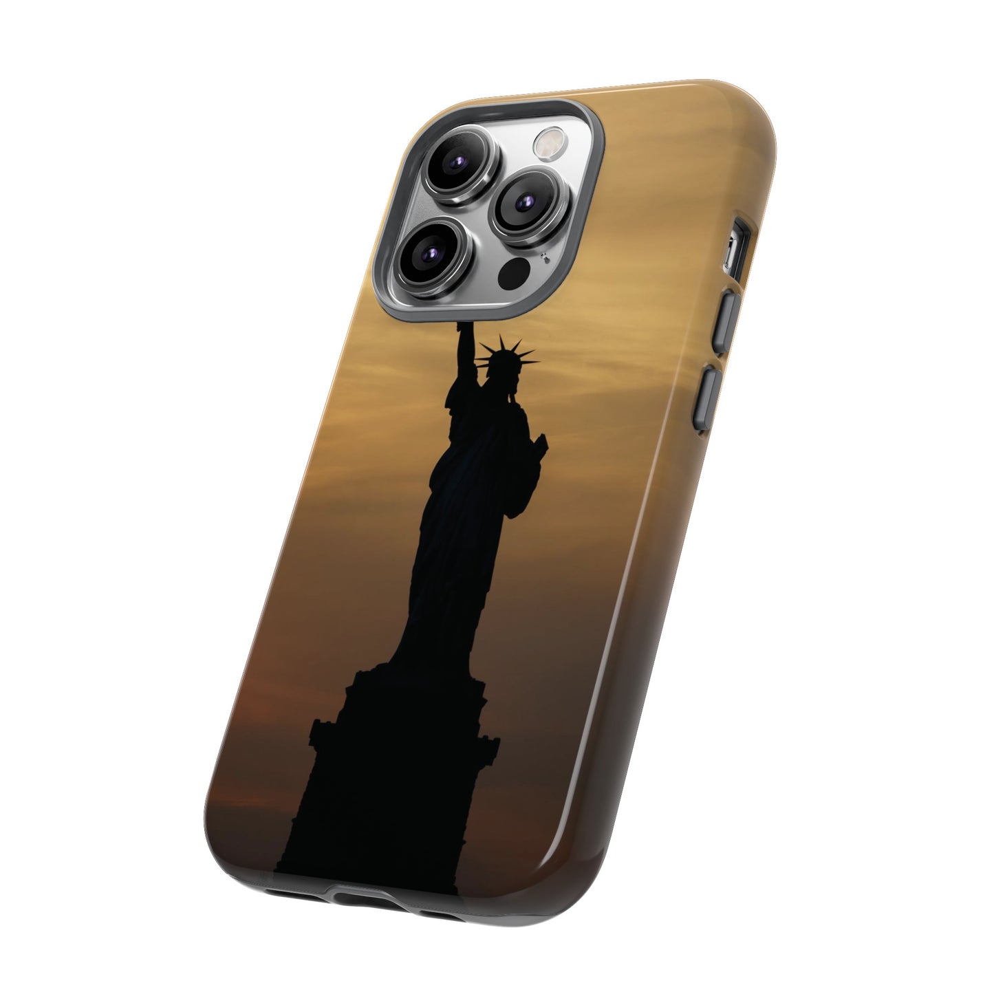 Silhouette Statue Of Liberty Wallpaper Phone Case | iPhone 15 Plus/ Pro, 14, 13, 12| Google Pixel 7, Pro, 5| Samsung Galaxy S23 All Major Phone Models