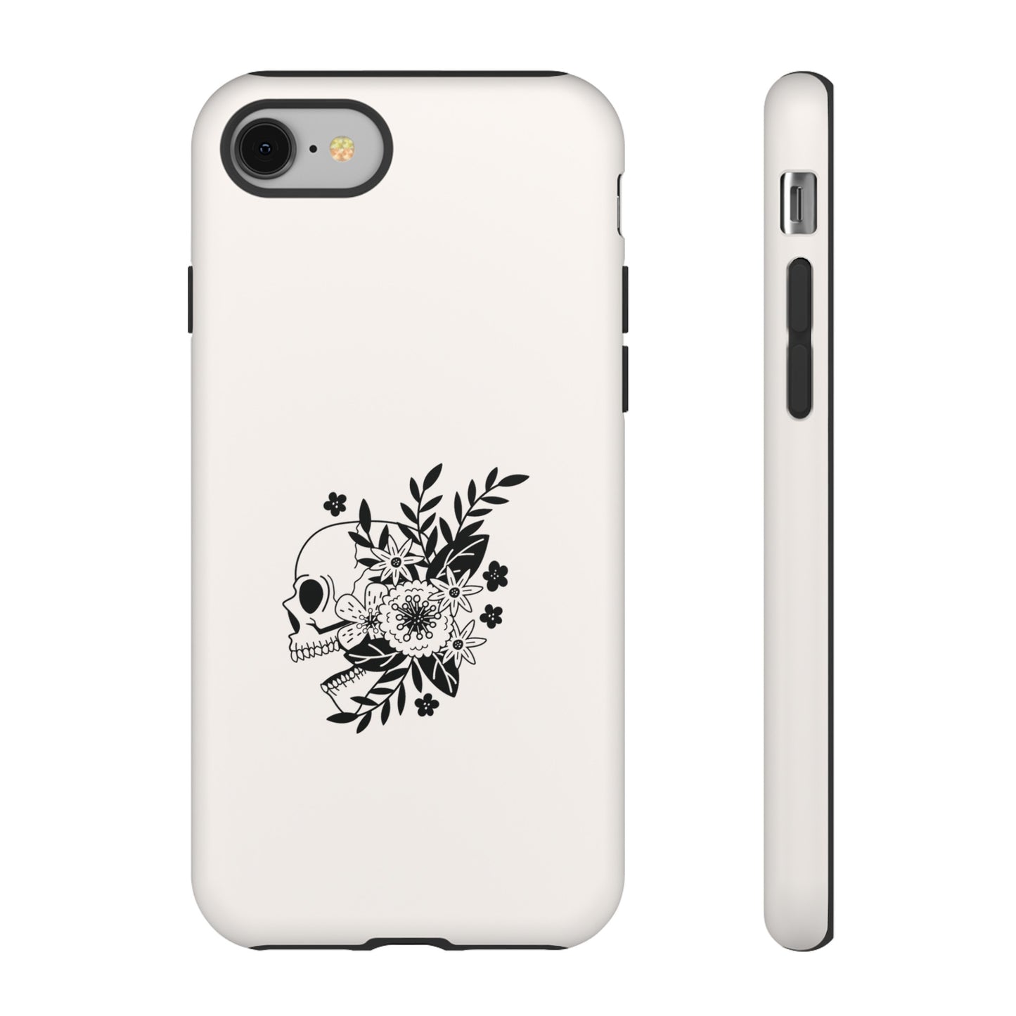 Skull with Flowers Wallpaper Phone Case | iPhone 15 Plus/ Pro, 14, 13, 12| Google Pixel 7, Pro, 5| Samsung Galaxy S23 All Major Phone Models