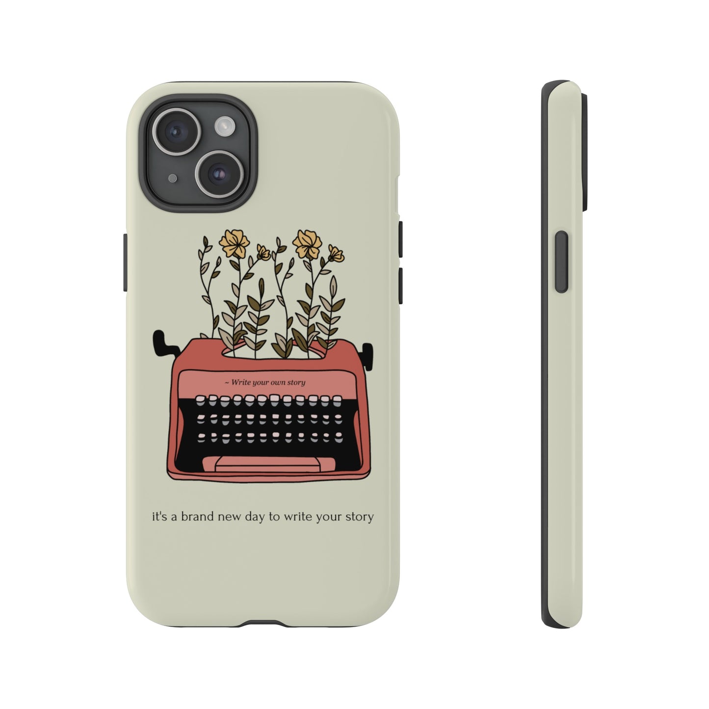 Flower Typewriter Phone Case | iPhone 15 Plus/ Pro, 14, 13, 12| Google Pixel 7, Pro, 5| Samsung Galaxy S23 All Major Phone Models