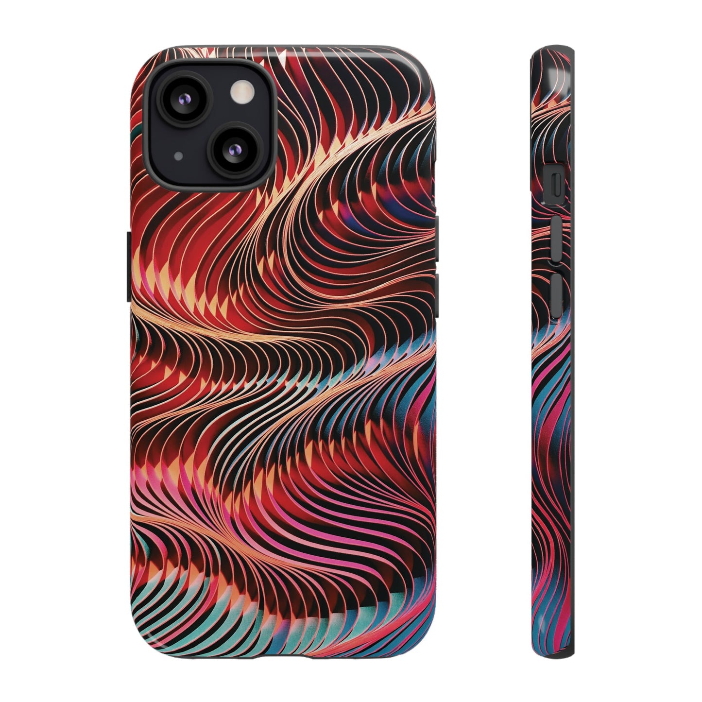 Wavy Crimson Abstract Wallpaper Phone Case|iPhone 15 Plus/ Pro, 14, 13, 12|Google Pixel 7, Pro, 5| Samsung Galaxy S23 All Major Phone Models