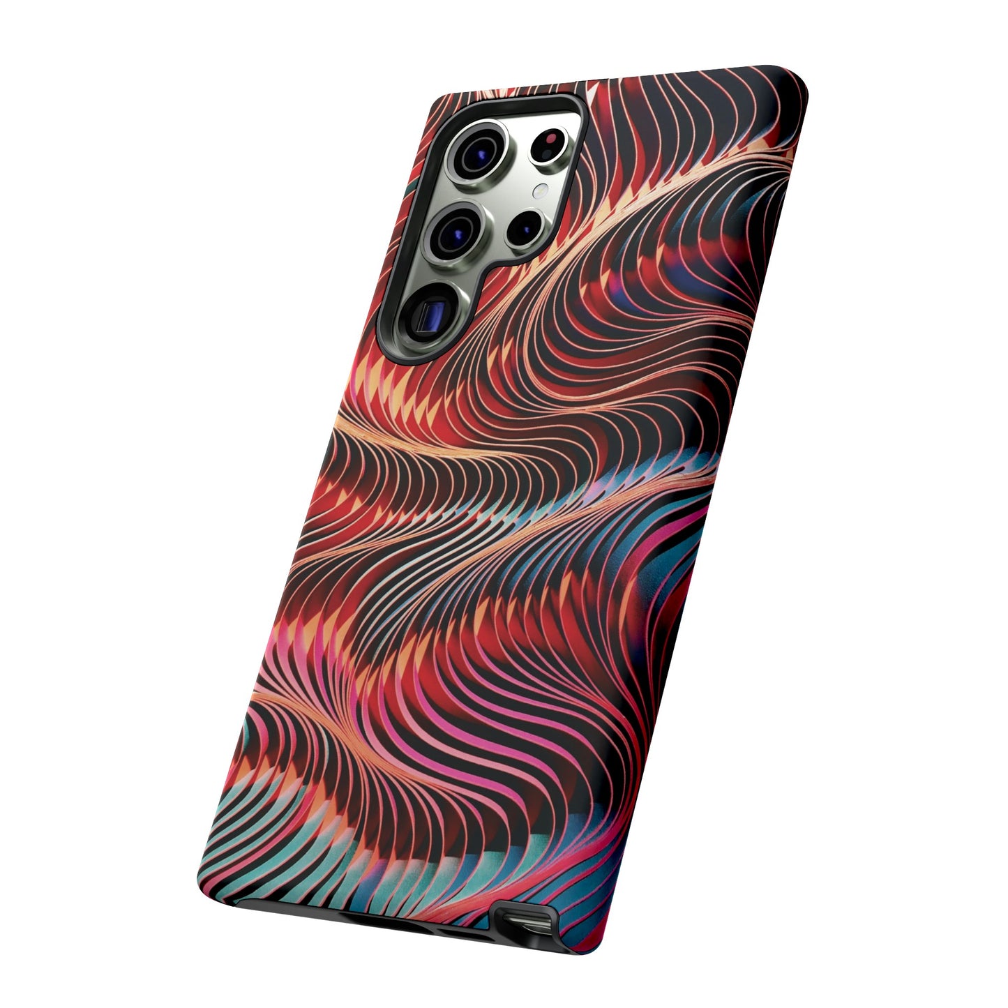 Wavy Crimson Abstract Wallpaper Phone Case|iPhone 15 Plus/ Pro, 14, 13, 12|Google Pixel 7, Pro, 5| Samsung Galaxy S23 All Major Phone Models