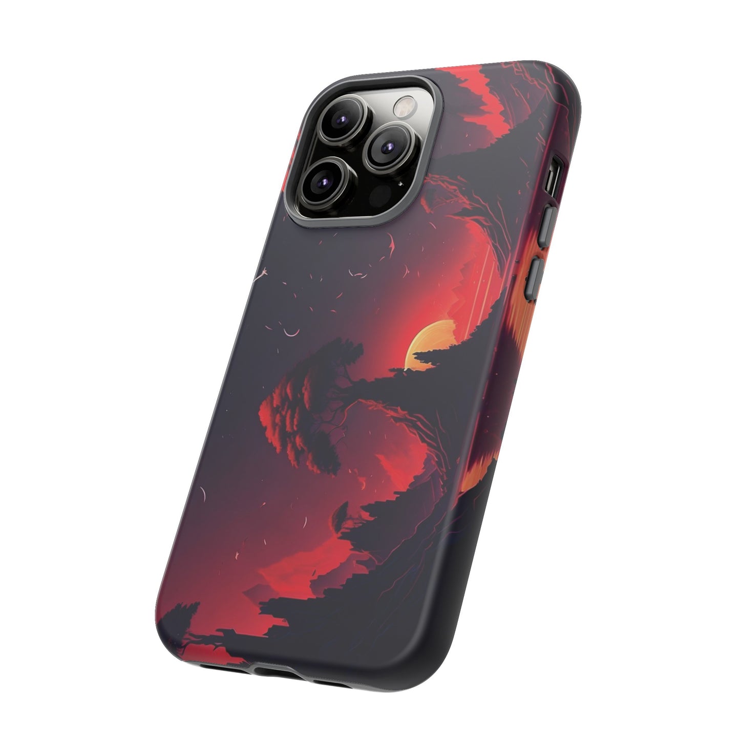 Red Sunset Wallpaper Phone Case | iPhone 15 Plus/ Pro, 14, 13, 12| Google Pixel 7, Pro, 5| Samsung Galaxy S23 All Major Phone Models