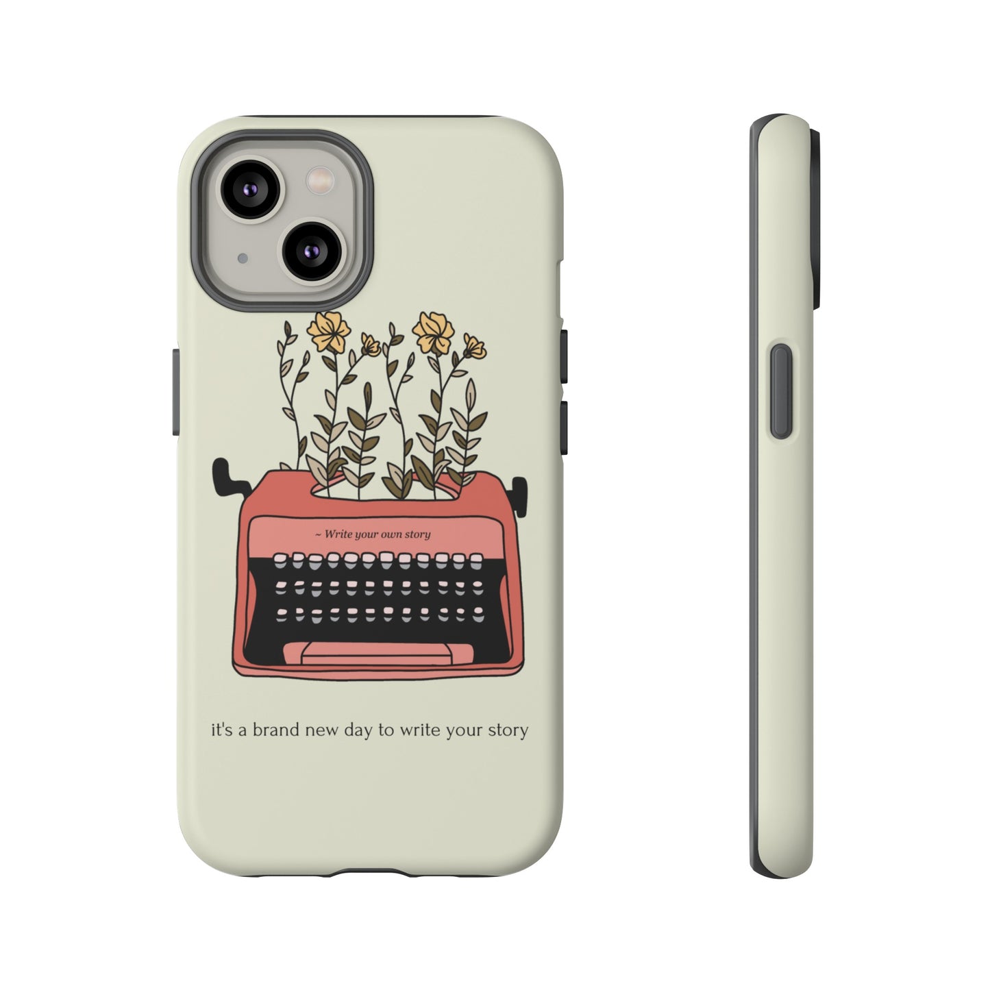 Flower Typewriter Phone Case | iPhone 15 Plus/ Pro, 14, 13, 12| Google Pixel 7, Pro, 5| Samsung Galaxy S23 All Major Phone Models