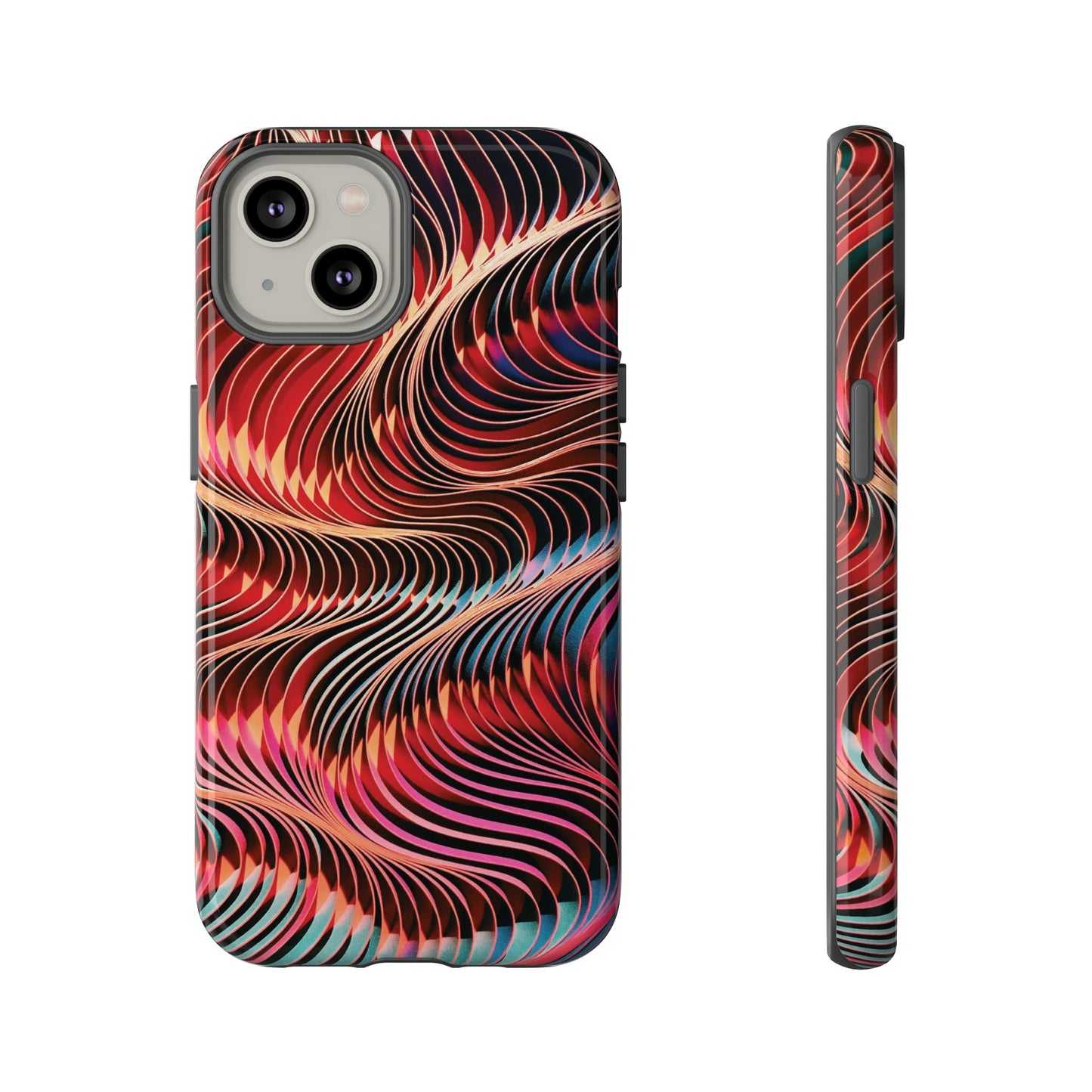 Wavy Crimson Abstract Wallpaper Phone Case|iPhone 15 Plus/ Pro, 14, 13, 12|Google Pixel 7, Pro, 5| Samsung Galaxy S23 All Major Phone Models